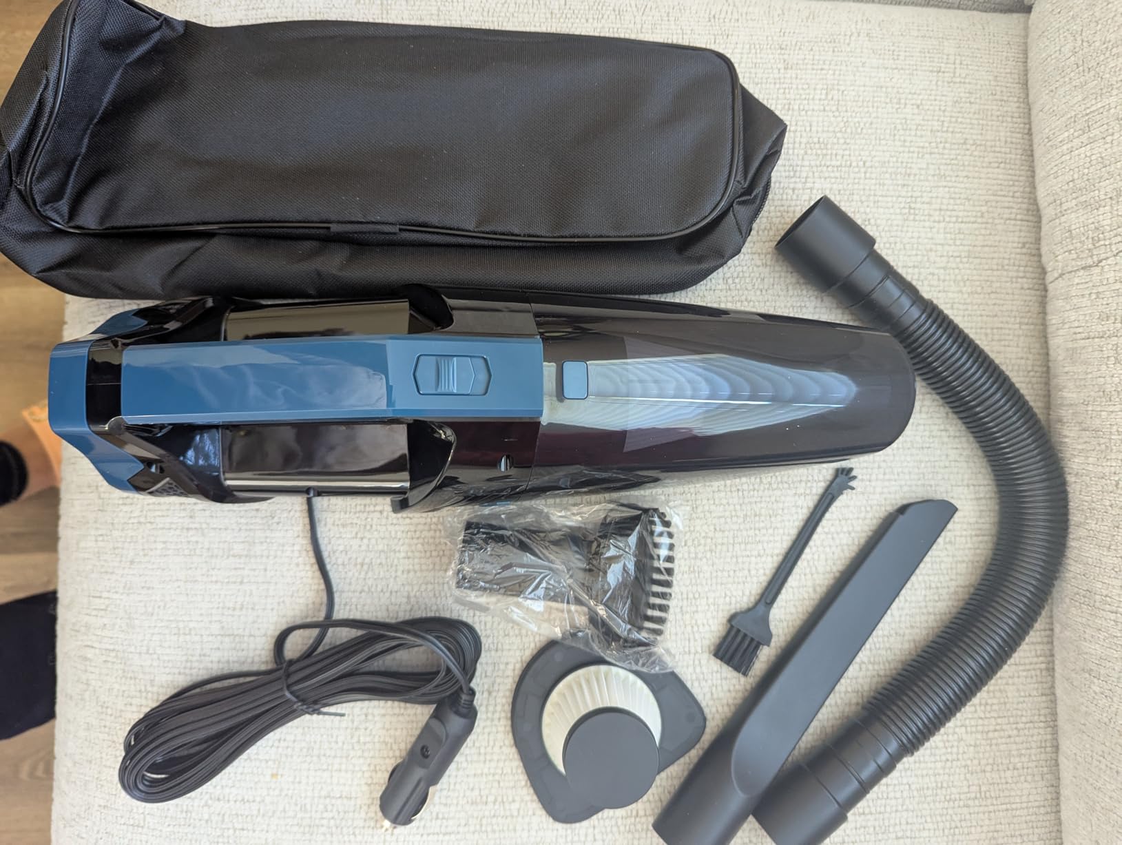 Car Vacuum - Portable Vacuum Cleaner with 16.4ft Cord, Bag, LED Light & Attachments - DC 12V High Power Small Vacuum, Car Accessories Customer Review Car Vacuum - Portable Vacuum Cleaner with 16.4ft Cord, Bag, LED Light & Attachments - DC 12V High Power Small Vacuum, Car Accessories - Customer Photo 2