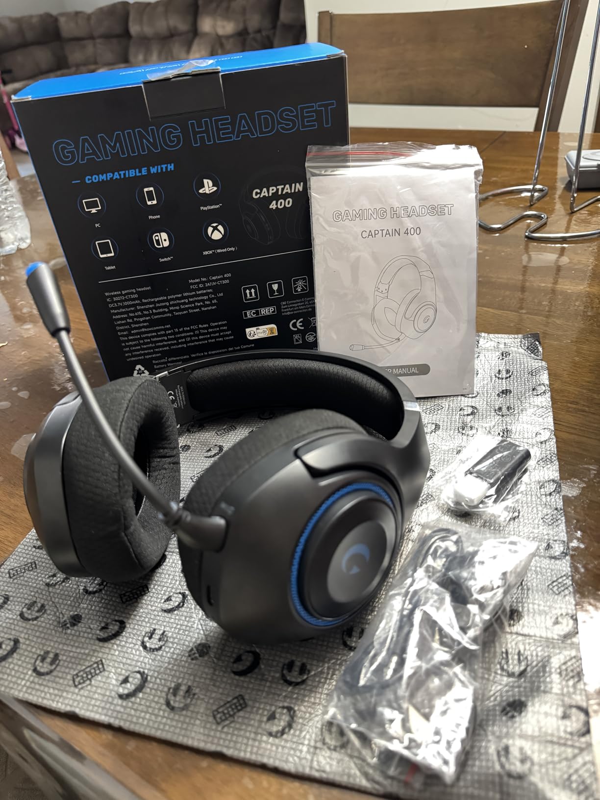 Gaming Headset Wireless for PS5/4, 2.4GHz Gaming Headphones Wireless with Noise Canceling Microphone for Fortnite/FPS Gamers, 40-Hr Battery Gamer Headset for PC, Midnight Blue Customer Review Gaming Headset Wireless for PS5/4, 2.4GHz Gaming Headphones Wireless with Noise Canceling Microphone for Fortnite/FPS Gamers, 40-Hr Battery Gamer Headset for PC, Midnight Blue - Customer Photo 2