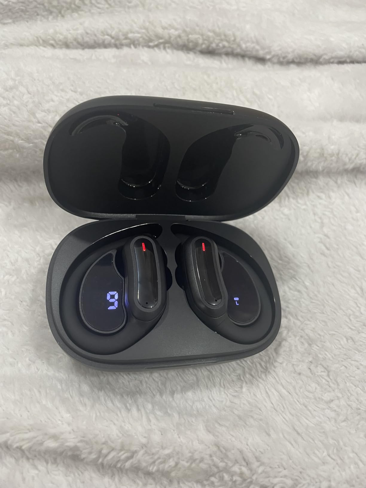 Wireless Earbuds Bluetooth Headphones, Bluetooth 5.3 Stereo Over Ear Buds,Noise Cancelling Mic, IPX7 Waterproof Headset for Workout/Running - Blue - Customer Photo 2