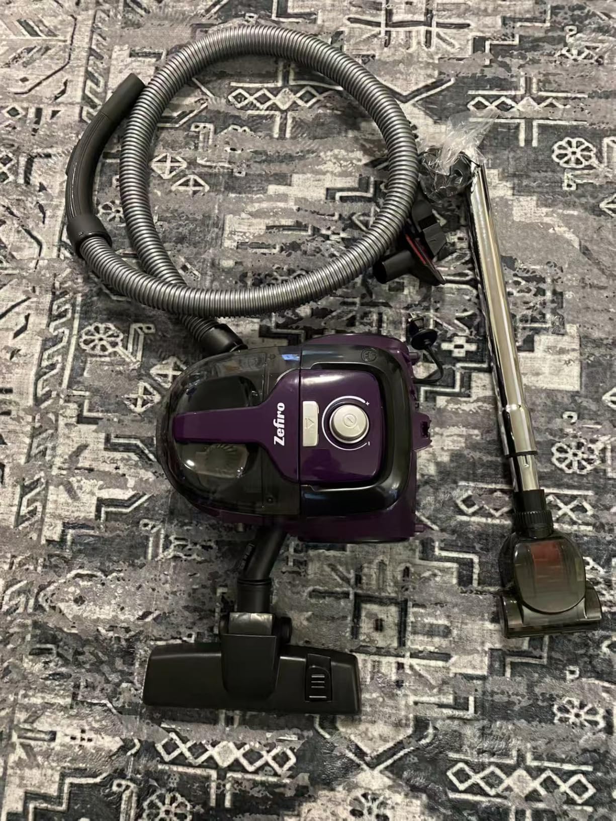 Zefiro Canister Vacuum Cleaner, 28Kpa Bagless Canister Vacuum for Home, Auto Cord Rewind, XL Dust Cup, HEPA Filter, Corded Hardwood Floor Vacuum for Hard Floors, Carpet, Pet Hair, Purple, A20 - Customer Photo 1