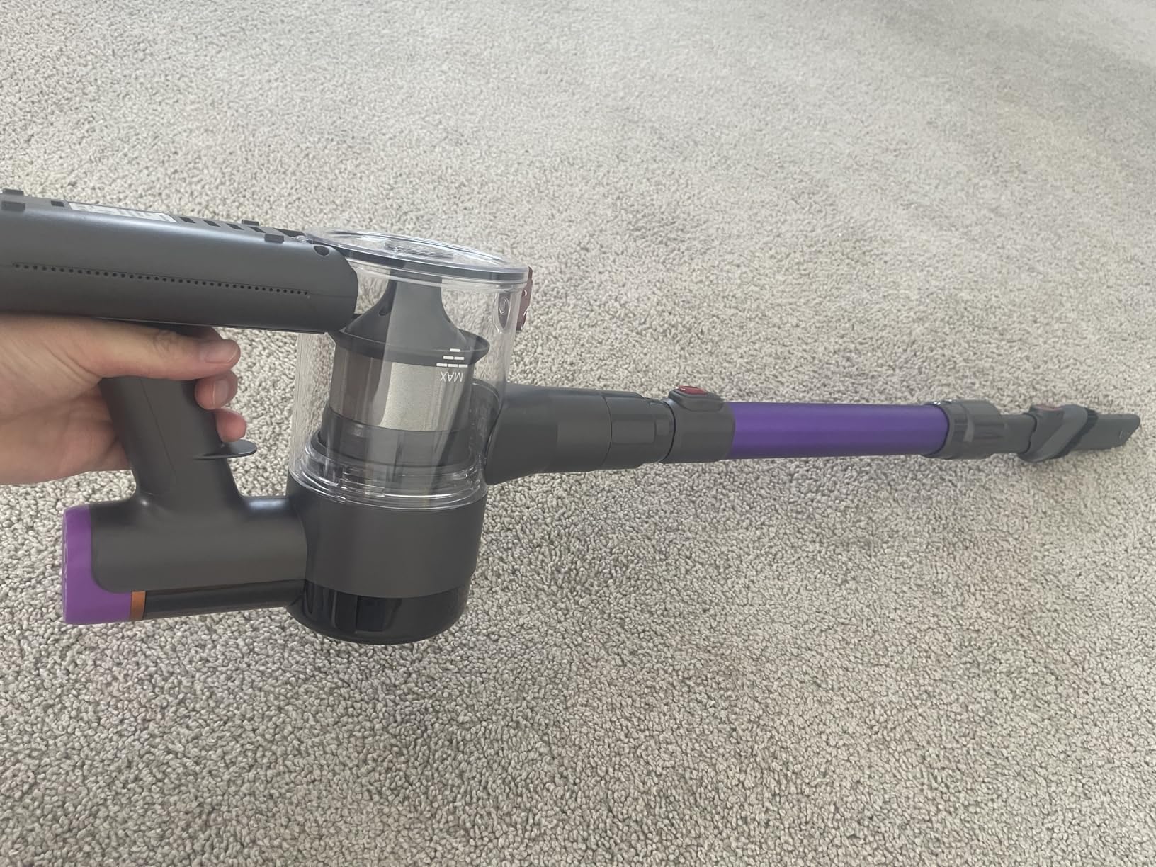 Cordless Vacuum Cleaner, Upgraded 550W 45Kpa 60Mins Vacuum Cleaners for Home, Anti-Tangle Stick Vacuum with Self-Standing, LED Display, 8-in-1 Wireless Vacuum for Carpet Pet Hair Hardfloor - Customer Photo 1