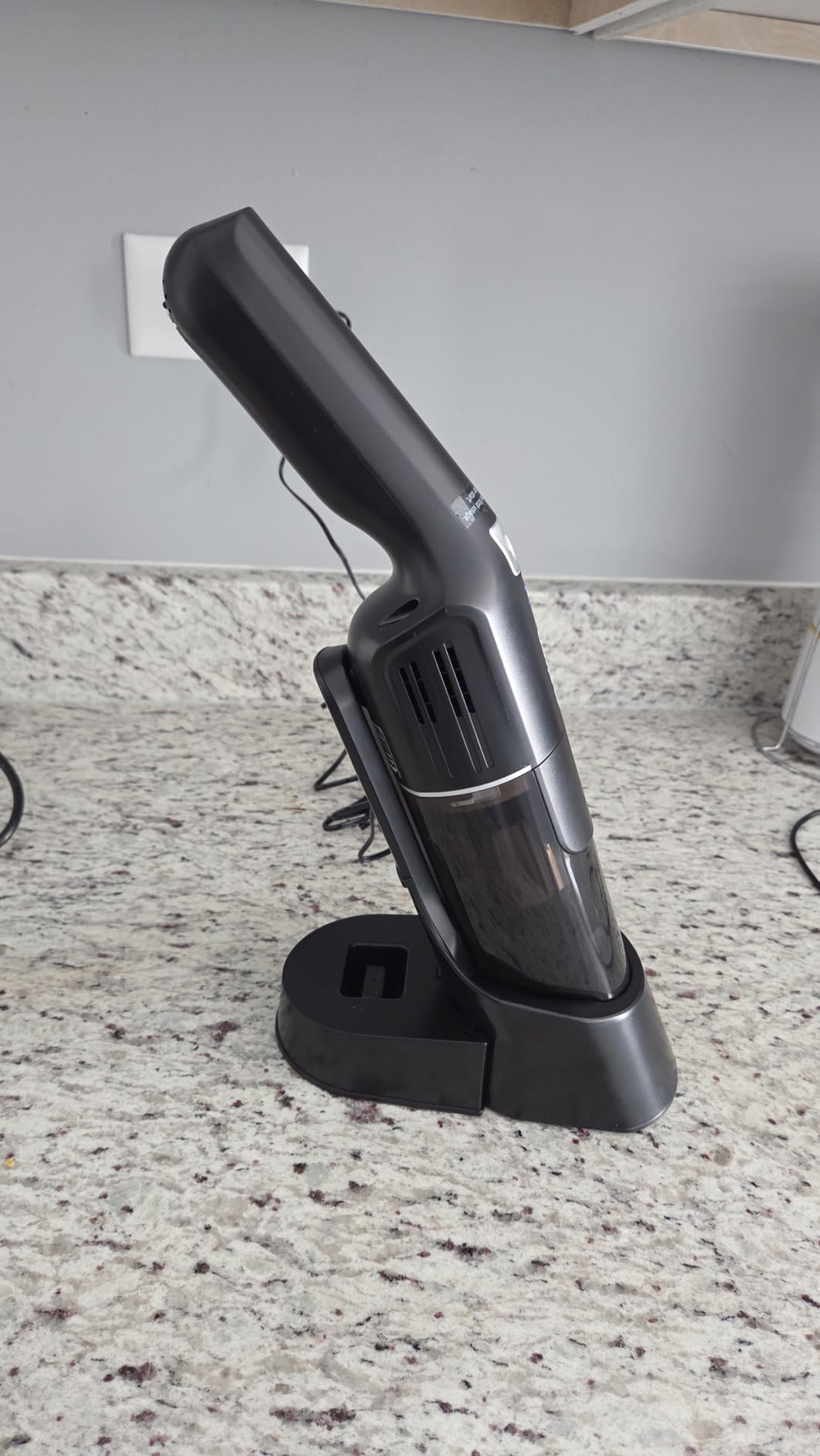 Aspiron Cordless Handheld Vacuum, 24KPA Powerful Car Vacuum, Rechargeable, Charging Dock, Ergonomic Handle, 2-in-1 Crevice Tool, 1.8lb Portable Vacuum Cleaner with 2-Speed for Car, Home, Black Grey - Customer Photo 2