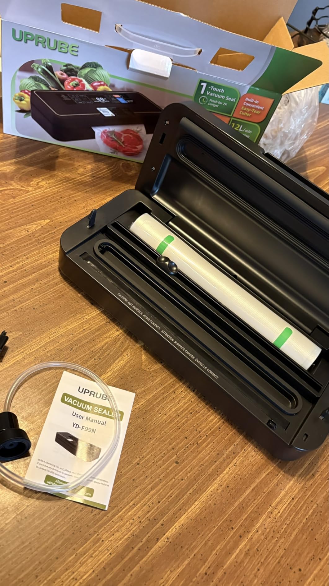 Vacuum Sealer for Food, 95kPa Food Vacuum Saver Sealer Machine, 120W 12L/min Fast-Sealing with Auto Tear-Cut,Digital Timer, Built-in Cutter, Bag Storage and One Bag Roll, 9-in-1 Compact Vacuum Sealer Customer Review Vacuum Sealer for Food, 95kPa Food Vacuum Saver Sealer Machine, 120W 12L/min Fast-Sealing with Auto Tear-Cut,Digital Timer, Built-in Cutter, Bag Storage and One Bag Roll, 9-in-1 Compact Vacuum Sealer - Customer Photo 1