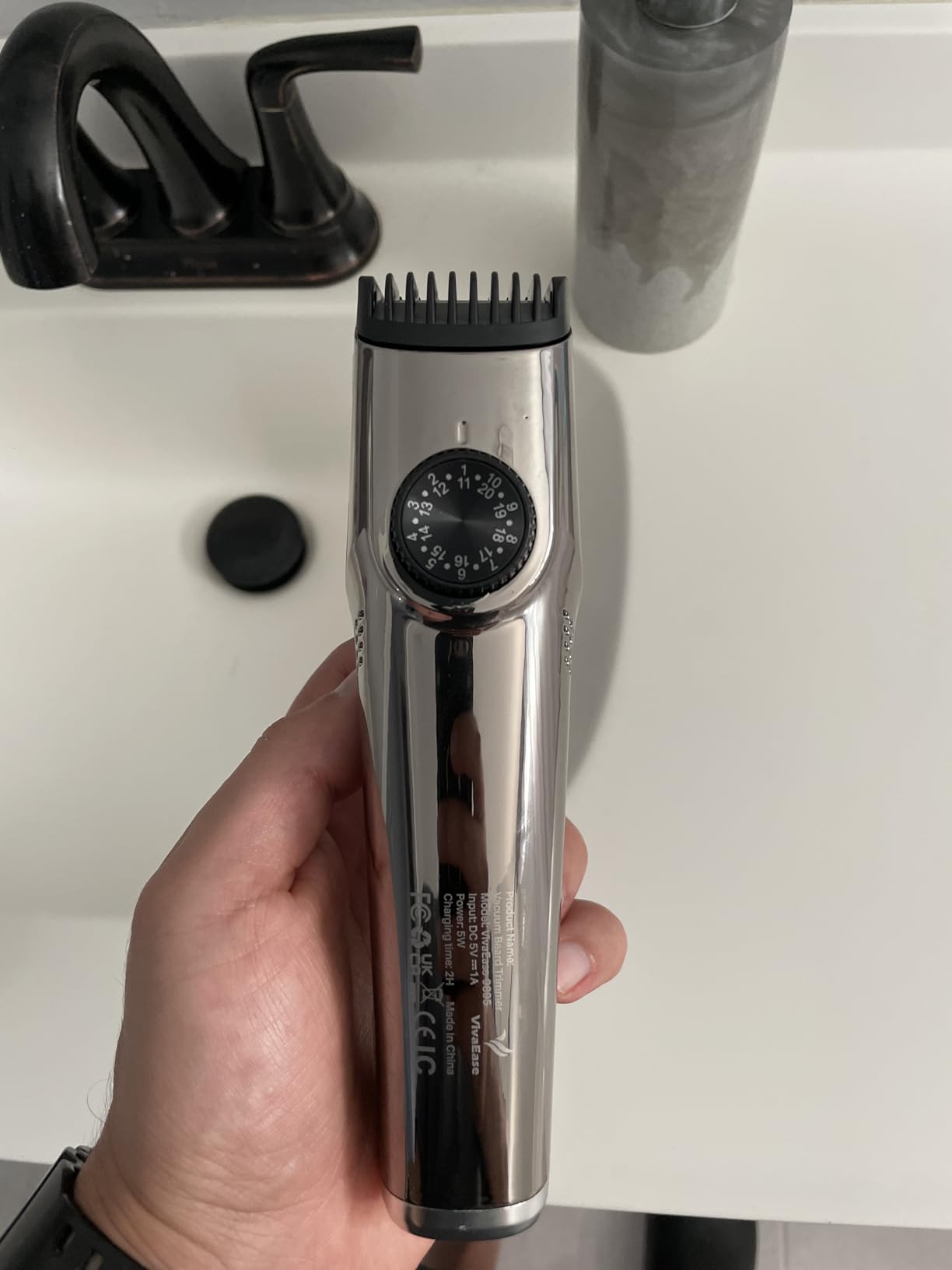 Vacuum Beard Trimmer for Men, New Version Adjustable Precision Trimming Length with 2 Comb, Electric Cordless Vacuum Trimmer for Beard, Waterproof and Rinses Easy, Blades for Skin fit - Customer Photo 2