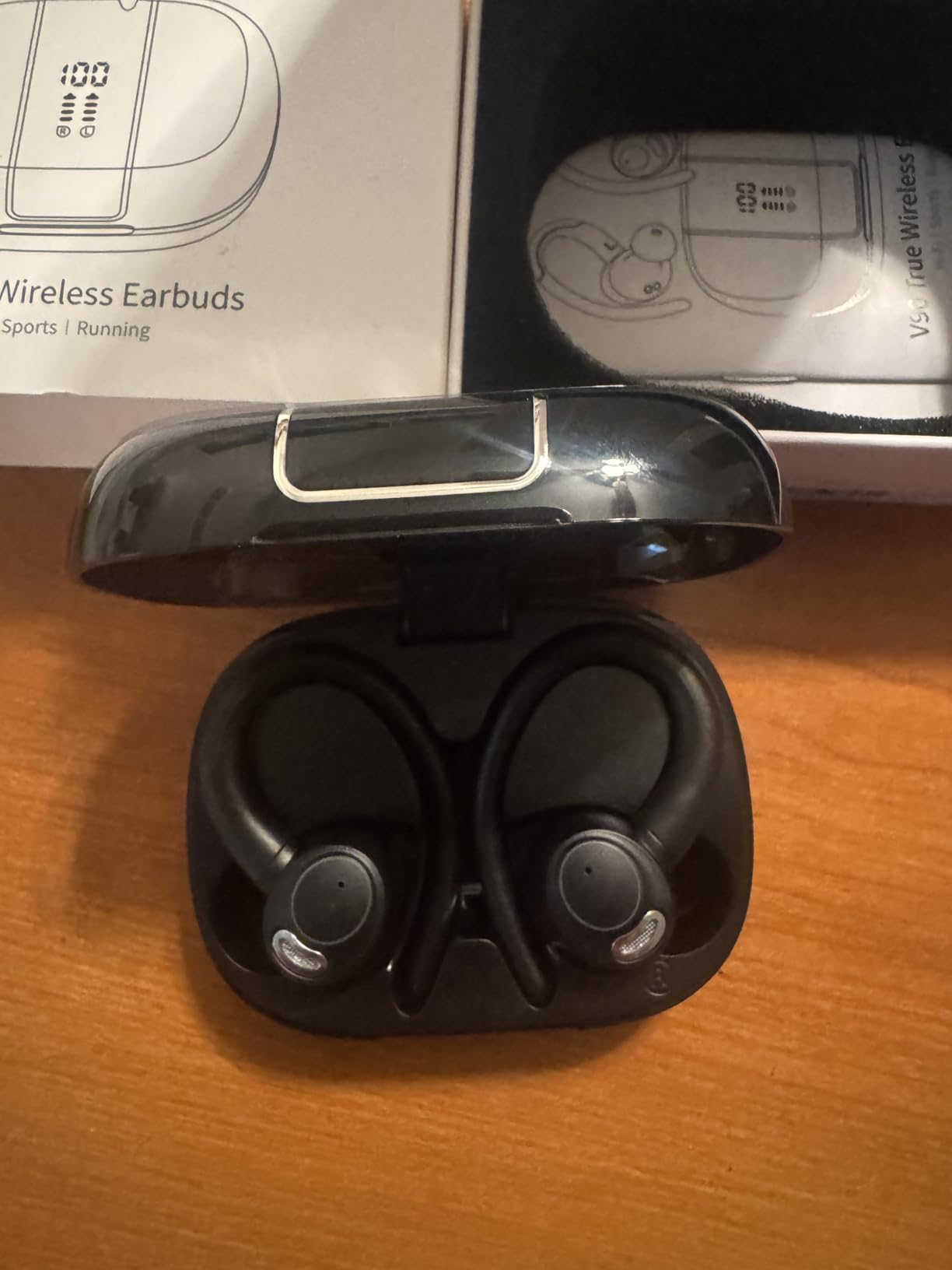 Wireless Earbuds Bluetooth 5.3 Headphones Sports, 48Hrs Playtime Bluetooth Earbuds with CVC 8.0 Mic, Stereo Bass Over Ear Bud with Earhooks, LED Display, IP7 Waterproof Earphon for Workout/Running Customer Review Wireless Earbuds Bluetooth 5.3 Headphones Sports, 48Hrs Playtime Bluetooth Earbuds with CVC 8.0 Mic, Stereo Bass Over Ear Bud with Earhooks, LED Display, IP7 Waterproof Earphon for Workout/Running - Customer Photo 1