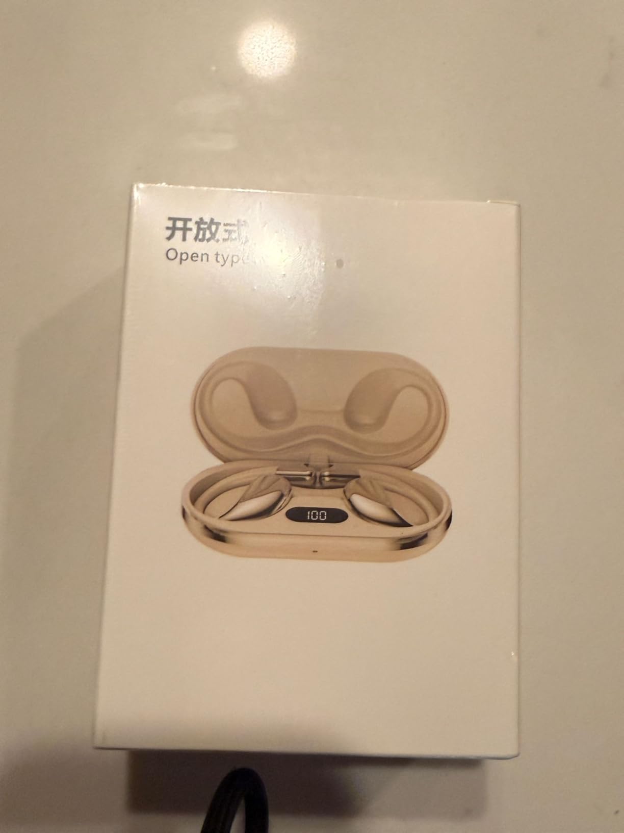 Open Ear Clip Wireless Earbuds Bone Conduction Headphones, Bluetooth 5.4, Open Ear Design, Built-in Mic, IPX5 Waterproof, LED Display Charging Case,Ear Hooks Ear Buds,Design for Running Fitness Black - Customer Photo 1