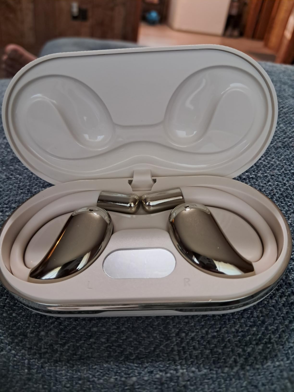 Open Ear Clip Wireless Earbuds Bone Conduction Headphones, Bluetooth 5.4, Open Ear Design, Built-in Mic, IPX5 Waterproof, LED Display Charging Case,Ear Hooks Ear Buds,Design for Running Fitness Black - Customer Photo 2