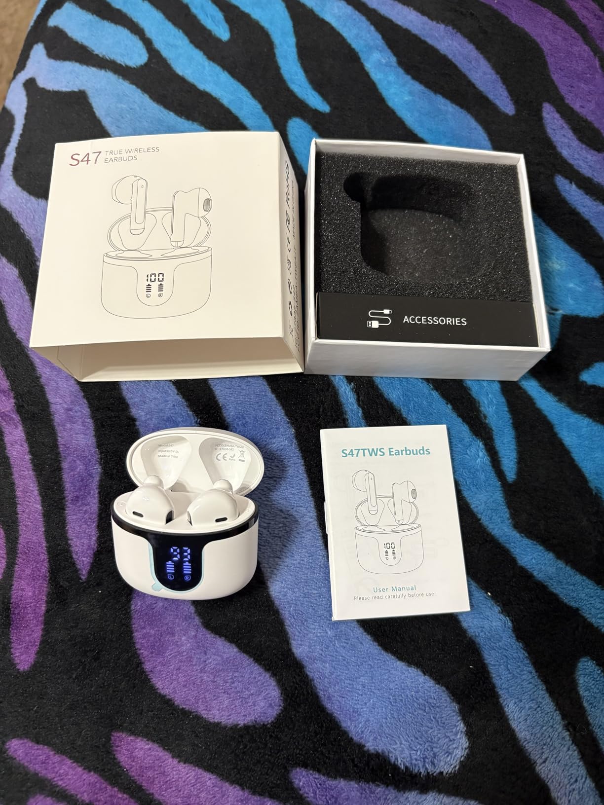 Wireless Earbuds, 2025 Bluetooth 5.3 Headphones HiFi Stereo 50H Playback Ear Buds with Led Digital Display, ENC Noise Cancelling Earbuds for Laptop Computer, iOS, Android, White Customer Review Wireless Earbuds, 2025 Bluetooth 5.3 Headphones HiFi Stereo 50H Playback Ear Buds with Led Digital Display, ENC Noise Cancelling Earbuds for Laptop Computer, iOS, Android, White - Customer Photo 1