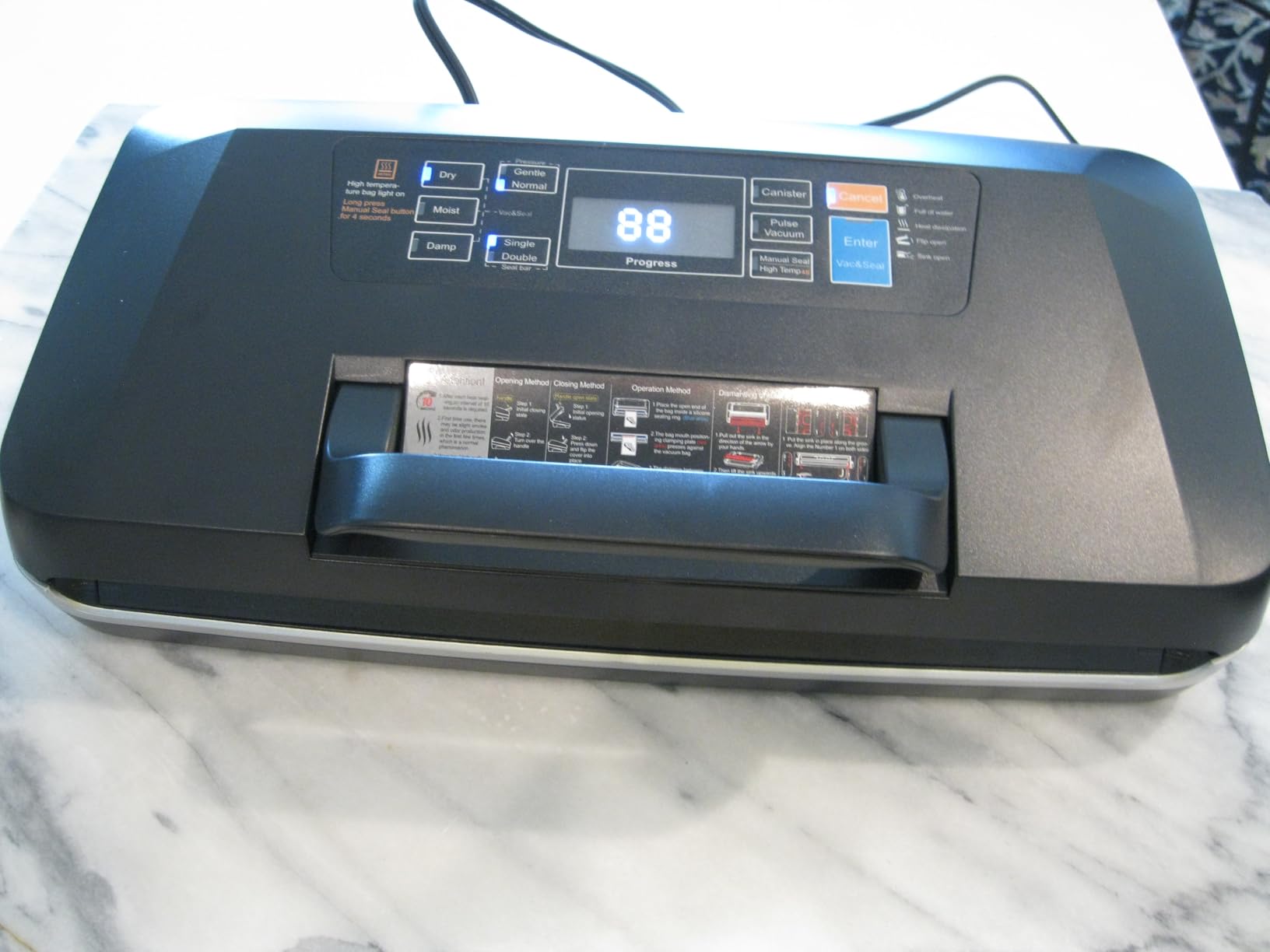 95KPa Vacuum Sealer Machine for food,Full Automatic with Double 12mm Heat Seal, 10in 1 Modes, Built in Cutter & Bag Storage, Includes 1 Roll and 10pcs Pre cut Bags - Customer Photo 2