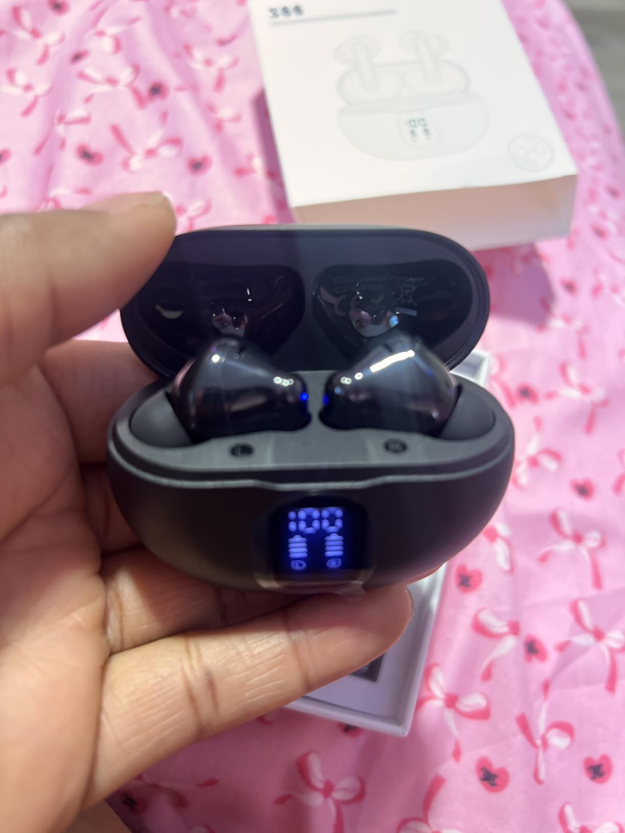 Bluetooth Headphones True Wireless Earbuds 50H Playback LED Power Display Earphones with Charging Case IPX7 Waterproof in-Ear Ear Buds with Mic for Smart Phone Computer Sports, Black Customer Review Bluetooth Headphones True Wireless Earbuds 50H Playback LED Power Display Earphones with Charging Case IPX7 Waterproof in-Ear Ear Buds with Mic for Smart Phone Computer Sports, Black - Customer Photo 1