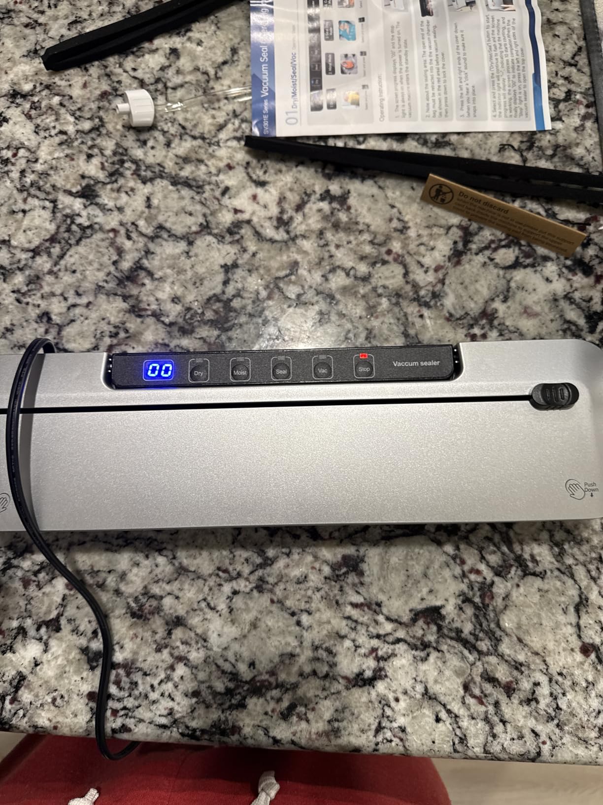 75Kpa Vacuum Sealer,6-in-1 Food Sealer for Freshness Storage,with Digital Timer, Moist/Dry Modes, Built-in Cutter & 10 Vacuum Bags - Customer Photo 1