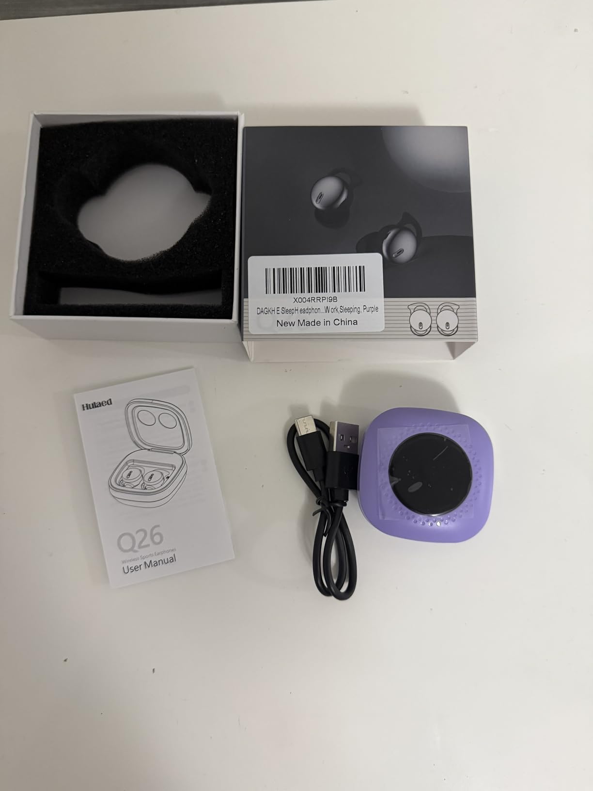 Sleep Headphones, Invisible Sleep Earbuds for Side Sleepers, Mini Noise Blocking Sleep Earphones, Bluetooth 5.3 Tiny Hidden Earbuds for Work,Sleeping, Purple Customer Review Sleep Headphones, Invisible Sleep Earbuds for Side Sleepers, Mini Noise Blocking Sleep Earphones, Bluetooth 5.3 Tiny Hidden Earbuds for Work,Sleeping, Purple - Customer Photo 2