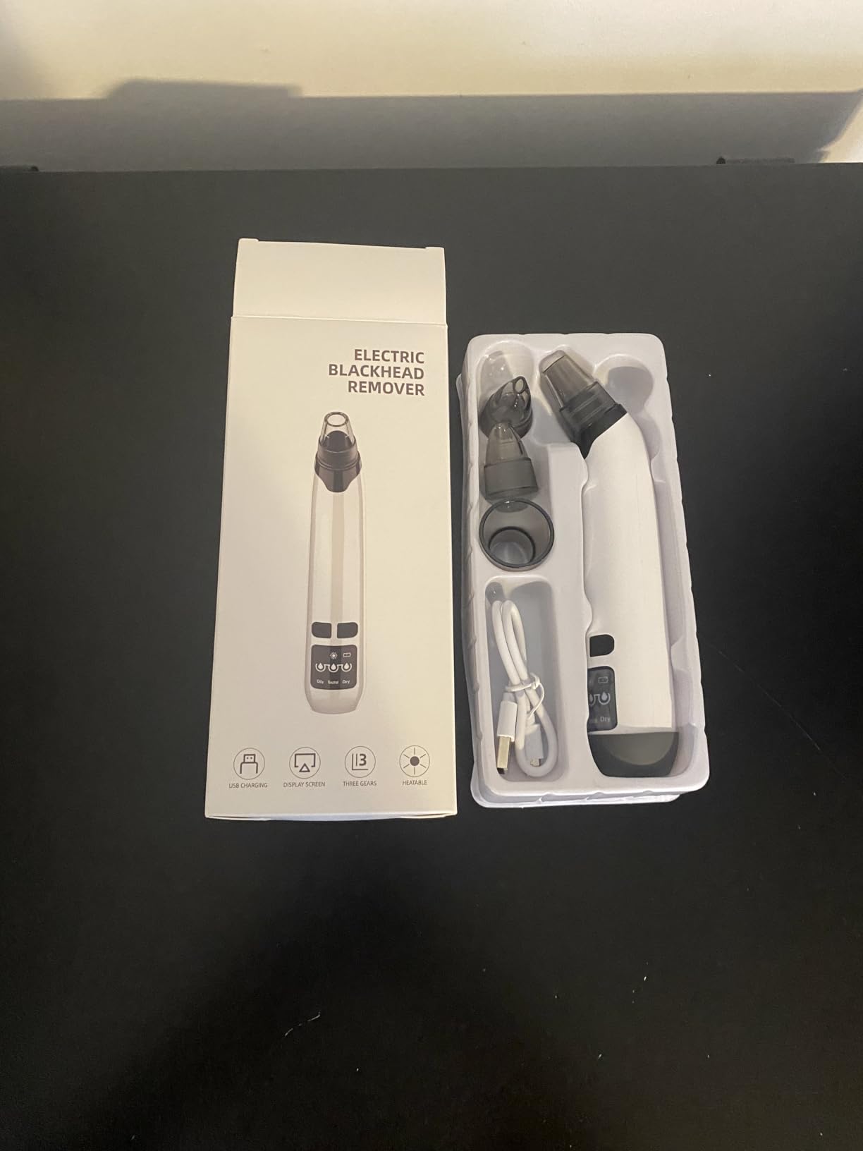 Blackhead Remover Pore Vacuum - Facial Pore Cleaner with 3 Adjustable Suction Levels, 4 Blackhead Removal Tools, Electric Acne Extractor Tool for Women & Men - Customer Photo 1