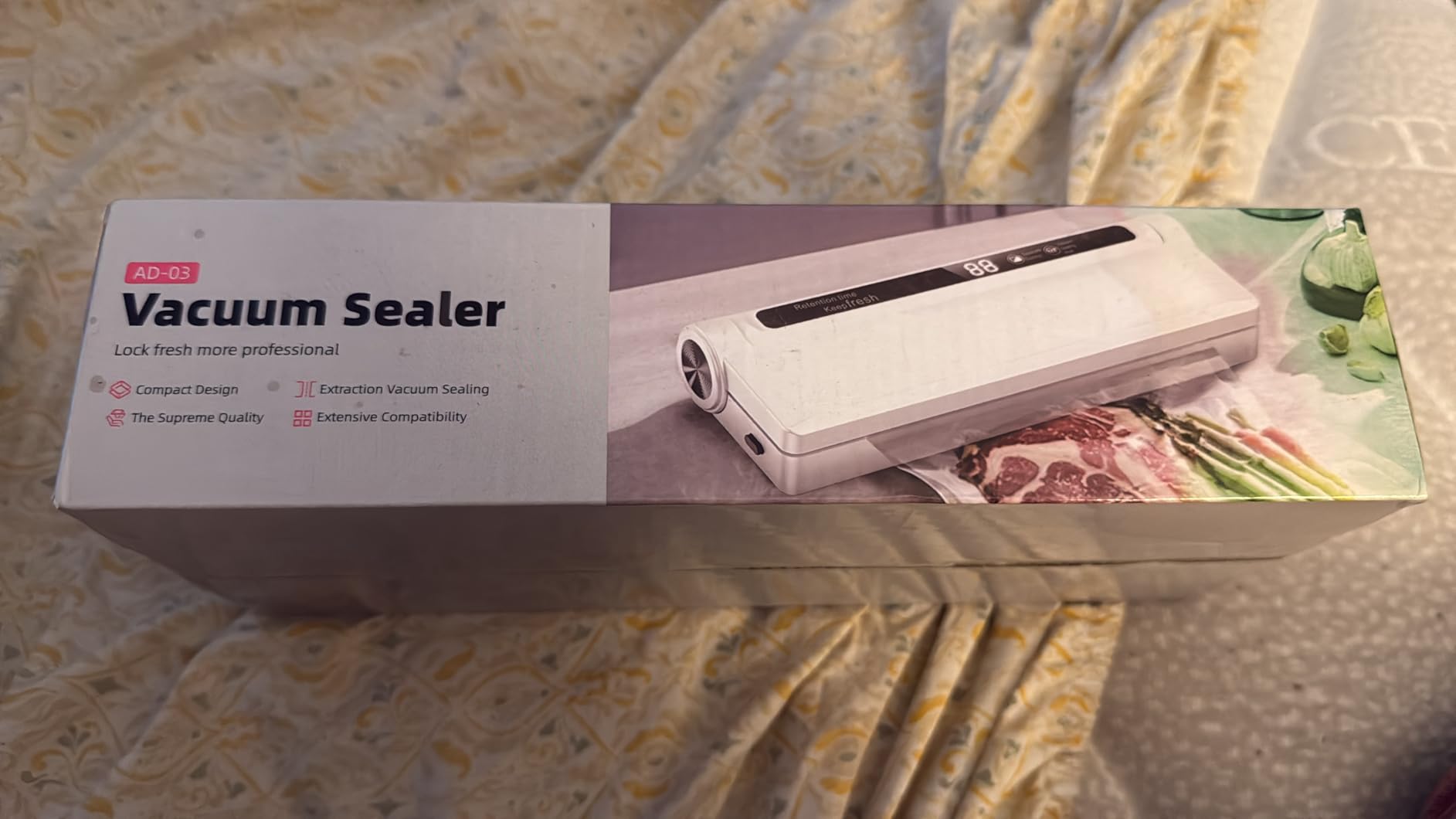 Food Vacuum Sealer Machine, 75KPA Strong Suction, Dry/Wet Modes, 20 Vacuum Seal Bags for Food, Digital Countdown Timer, Compact Lightweight, Ideal for Home Kitchen Use Customer Review Food Vacuum Sealer Machine, 75KPA Strong Suction, Dry/Wet Modes, 20 Vacuum Seal Bags for Food, Digital Countdown Timer, Compact Lightweight, Ideal for Home Kitchen Use - Customer Photo 1