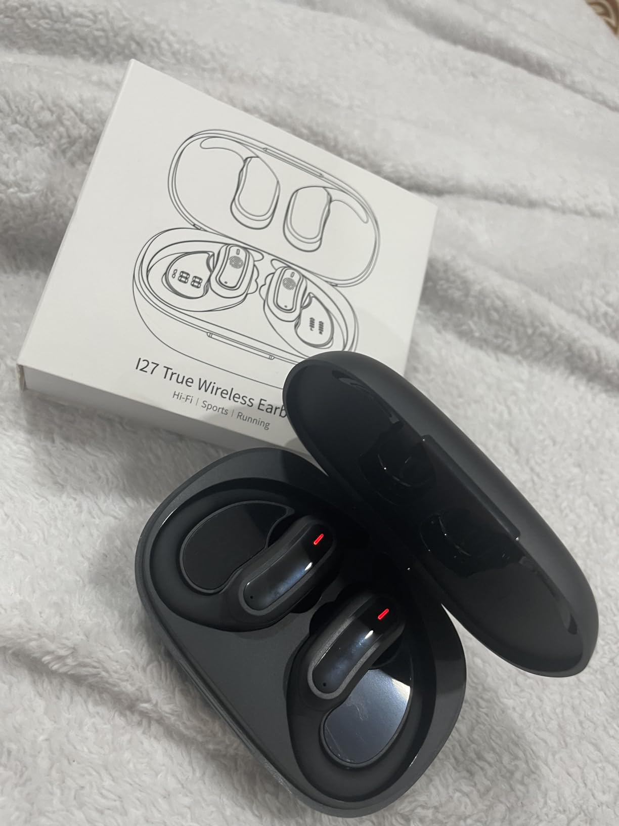 Wireless Earbuds, Bluetooth 5.4 Headphones, True Wireless Stereo Earphones with IPX7 Waterproof, Noise Cancelling Mic, Fast Charging and Comfort Fit Ear Buds for Sports/Workouts - Black - Customer Photo 1