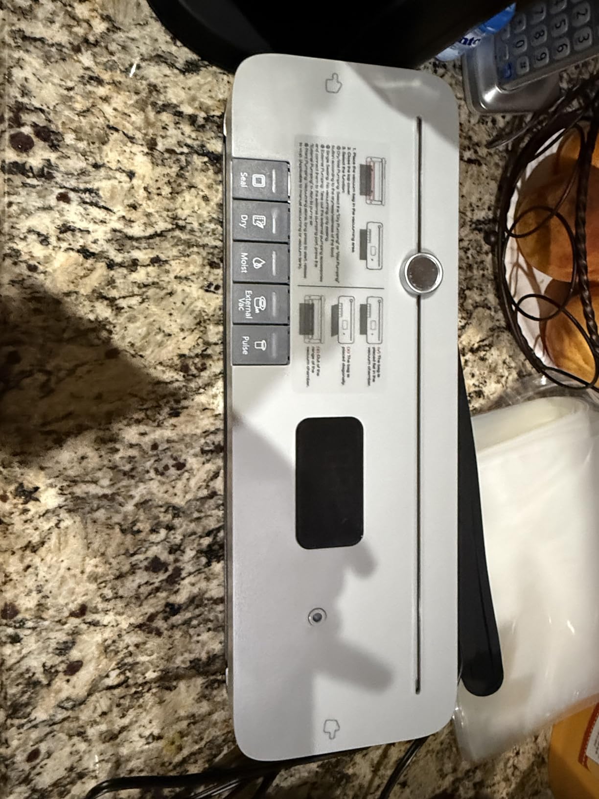 Food Vacuum Sealer Machine, 6-in-1 Food Sealing Machine: 75Kpa Strong Suction, with Digital Timer, External Cutter, Dry/Wet Separation Mode, Equipped with 20 Vacuum Bags for One Click Operation - Customer Photo 1