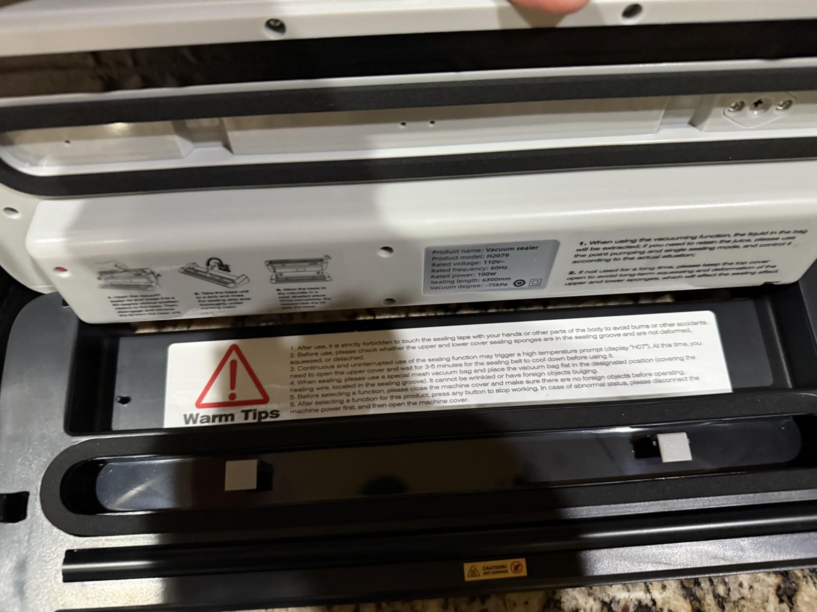 Food Vacuum Sealer Machine, 6-in-1 Food Sealing Machine: 75Kpa Strong Suction, with Digital Timer, External Cutter, Dry/Wet Separation Mode, Equipped with 20 Vacuum Bags for One Click Operation - Customer Photo 2
