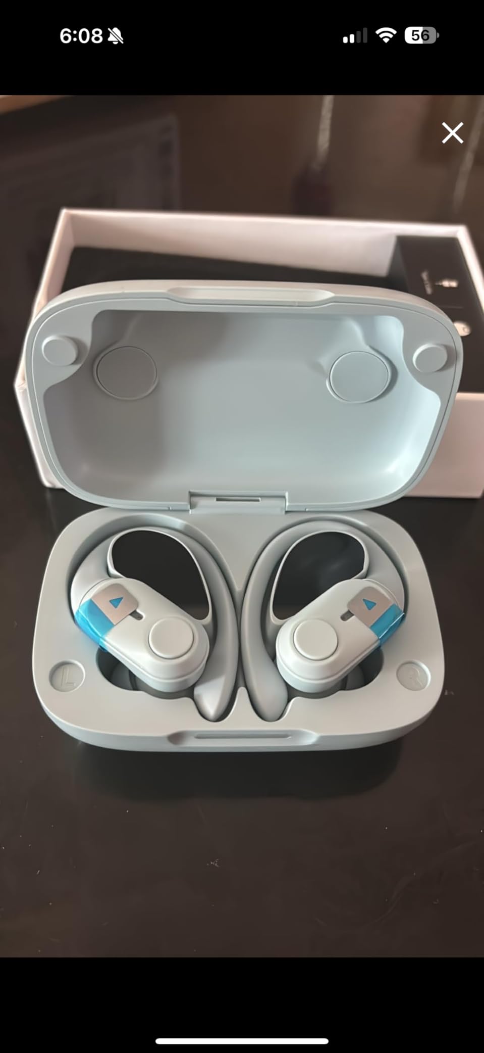 GOLREX Active Noise Cancelling Ear Buds Wireless Earbuds Bluetooth Headphones with 80H Playtime LED Display Charging Case, Over Ear Earphones with Hooks for Sports Running Gym Workout Black - Customer Photo 2