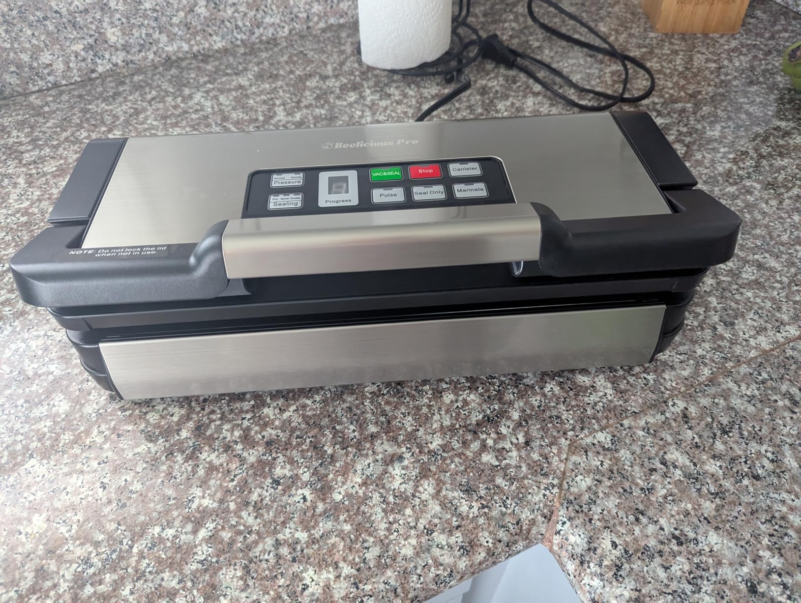 95kPa Vacuum Sealer Machine with AquaLock Technology, for Moist Seals, 2X Seal & 130W, Fully Automatic Food Sealer, Built-In Cutter, Bag Storage & Hose, Precision Sealing, 2 Bag Rolls,Stainless Steel - Customer Photo 2