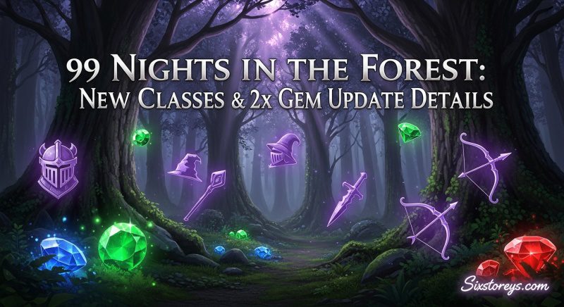 99 Nights in The Forest New Classes & 2x Gems Update guide