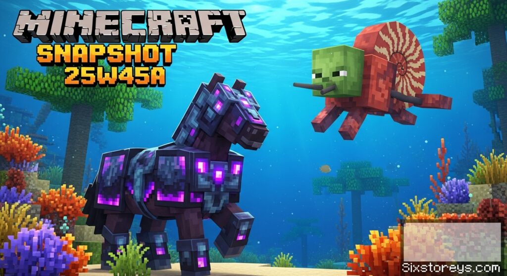 Minecraft 25W45A Netherite Horse Armor & Coral Zombie Guide