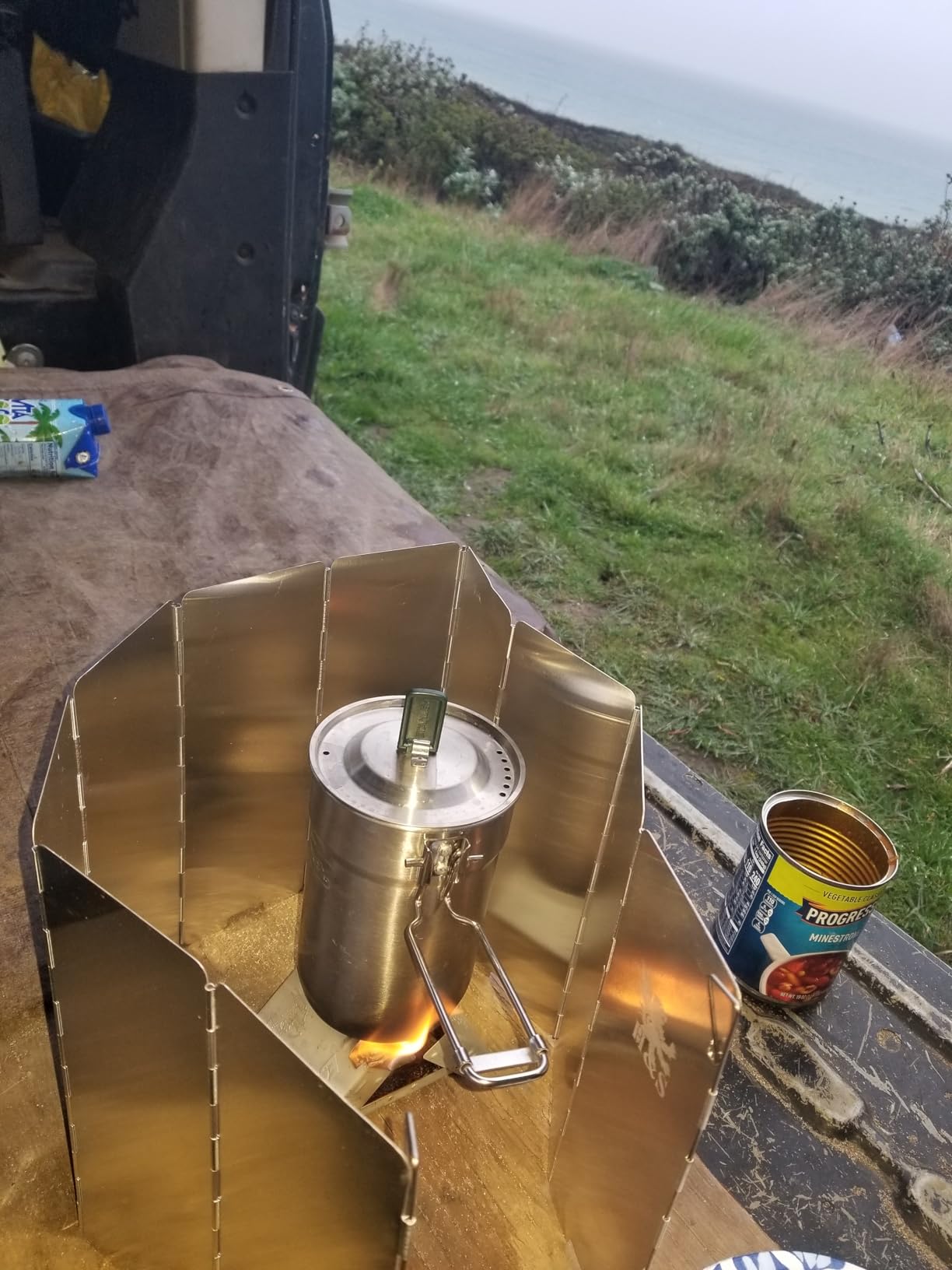 Esbit Ultralight Folding Pocket Stove with Six 14g Solid Fuel Tablets steel, Small - Original - Customer Photo 2
