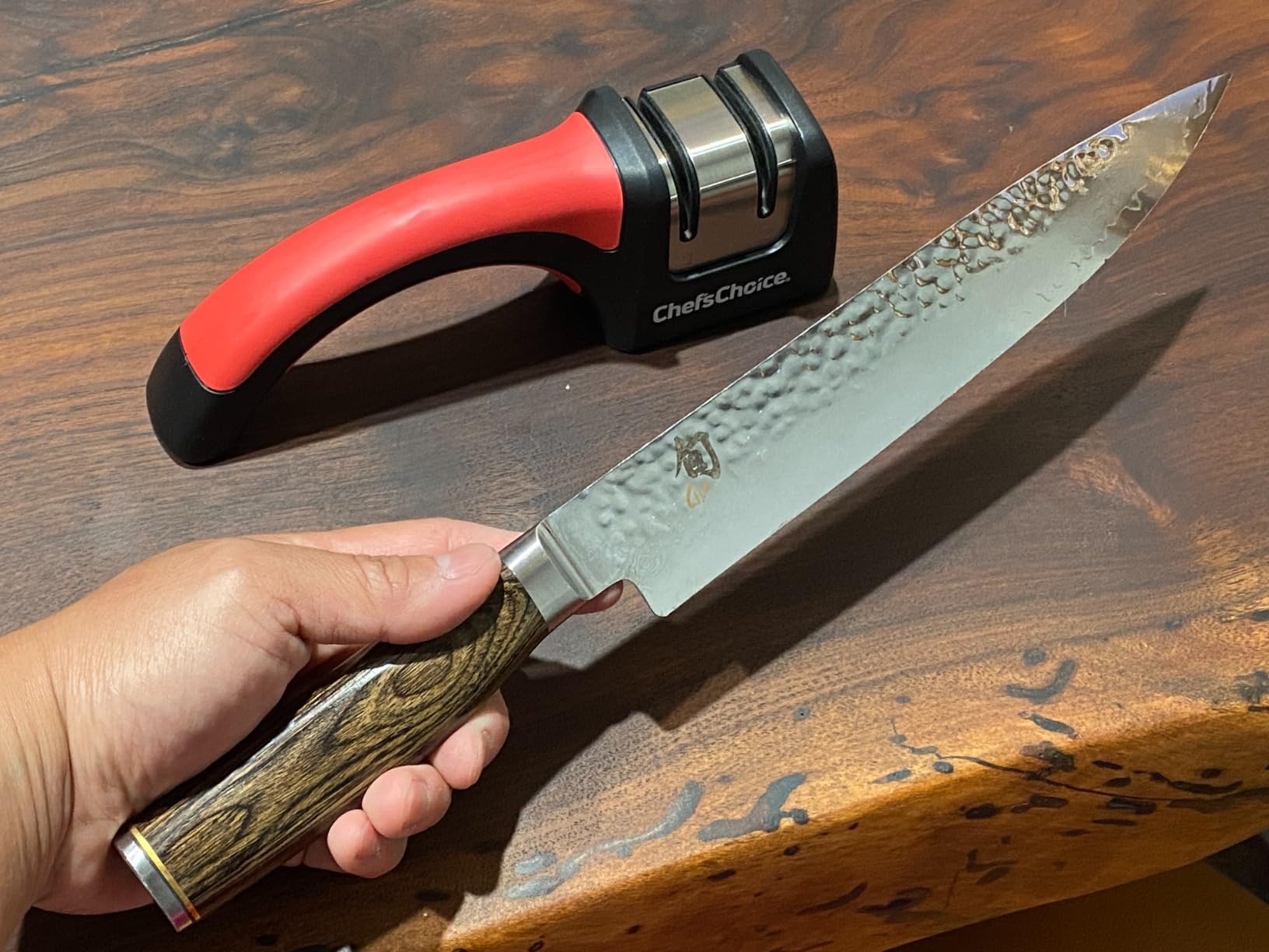 Chef'sChoice Professional Manual Knife Sharpeners Pronto Hone for 15-Degree Straight-Edge and Serrated Knives - Customer Photo 2
