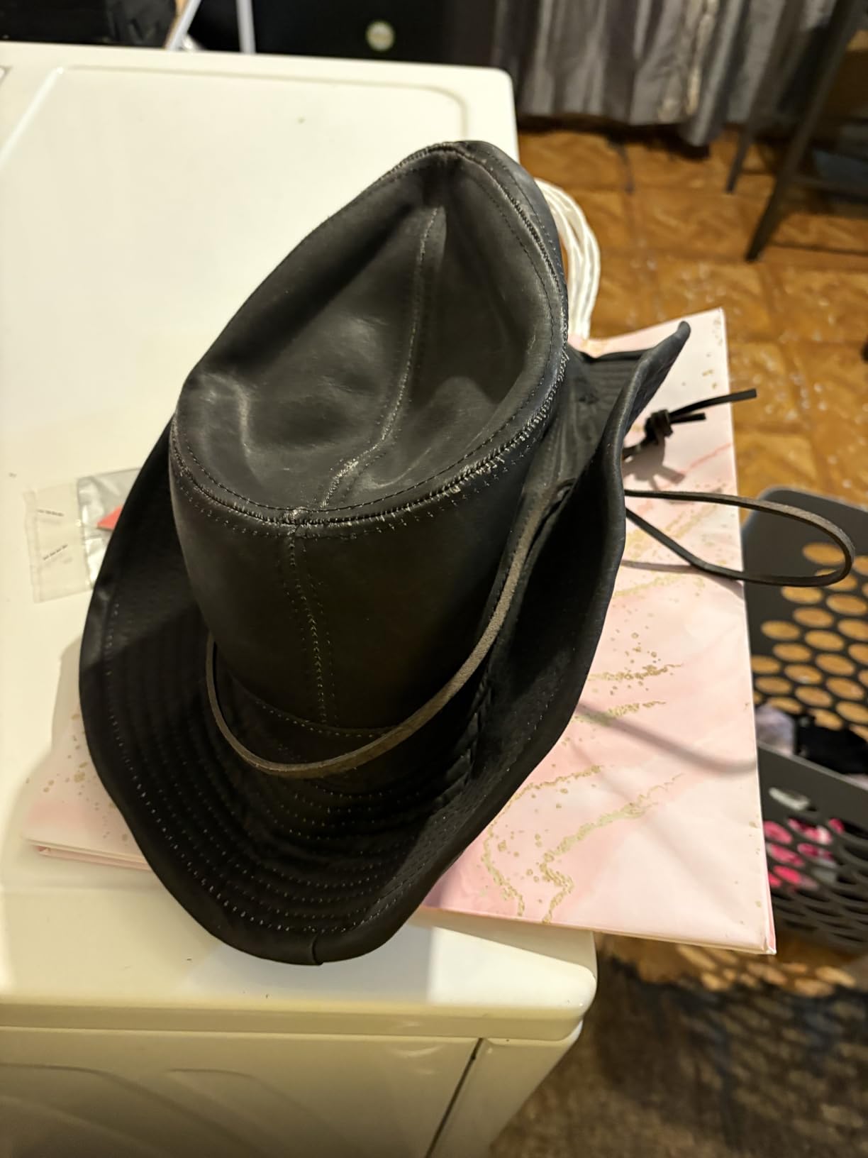 Dorfman Hat Co. Weathered Outback Hat with Chin Cord - Classic Western Style, Water-Resistant - Customer Photo 2