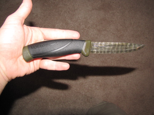 Morakniv Companion Carbon Steel Fixed-Blade Knife with Sheath, 4.1 Inch, Military Green - Customer Photo 1