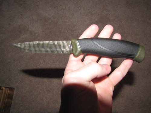 Morakniv Companion Carbon Steel Fixed-Blade Knife with Sheath, 4.1 Inch, Military Green - Customer Photo 2