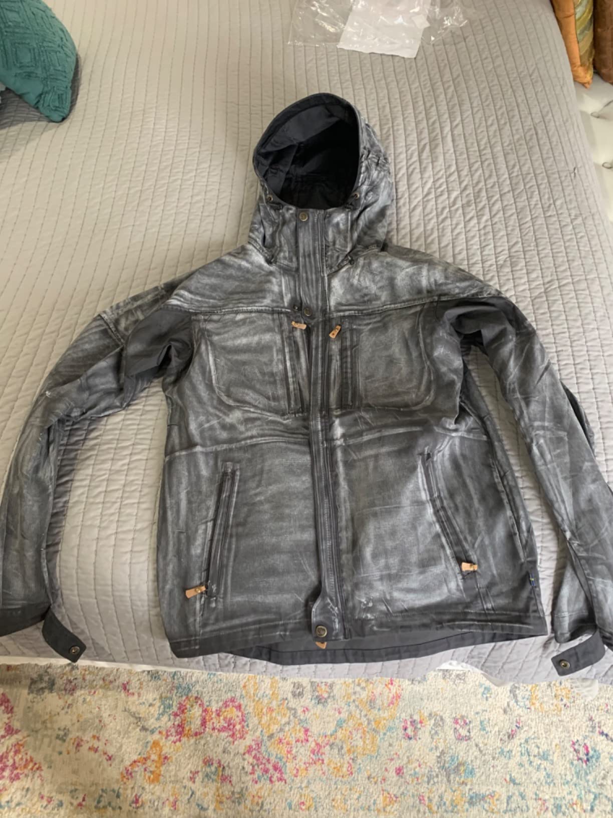 Fjallraven Skogsö Jacket for Men - Leather Details, Two Chest and Two Hand Pockets, and Fixed Two Way Adjustable Hood - Customer Photo 1