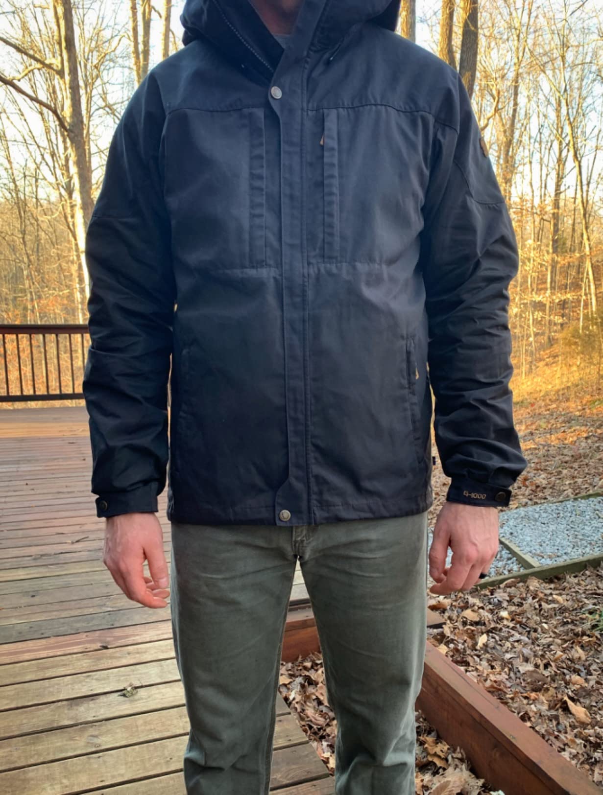 Fjallraven Skogsö Jacket for Men - Leather Details, Two Chest and Two Hand Pockets, and Fixed Two Way Adjustable Hood - Customer Photo 2