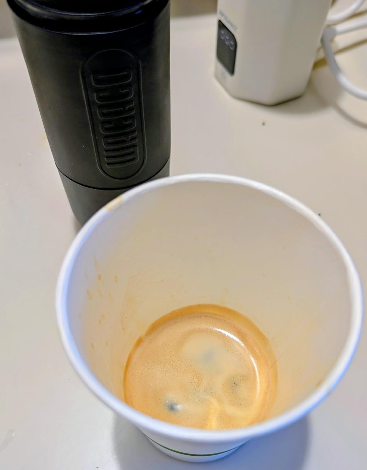 WACACO Minipresso GR, Portable Espresso Machine, Compatible Ground Coffee, Hand Coffee Make, Travel Gadgets, Manually Operated, Perfect for Camping - Customer Photo 1