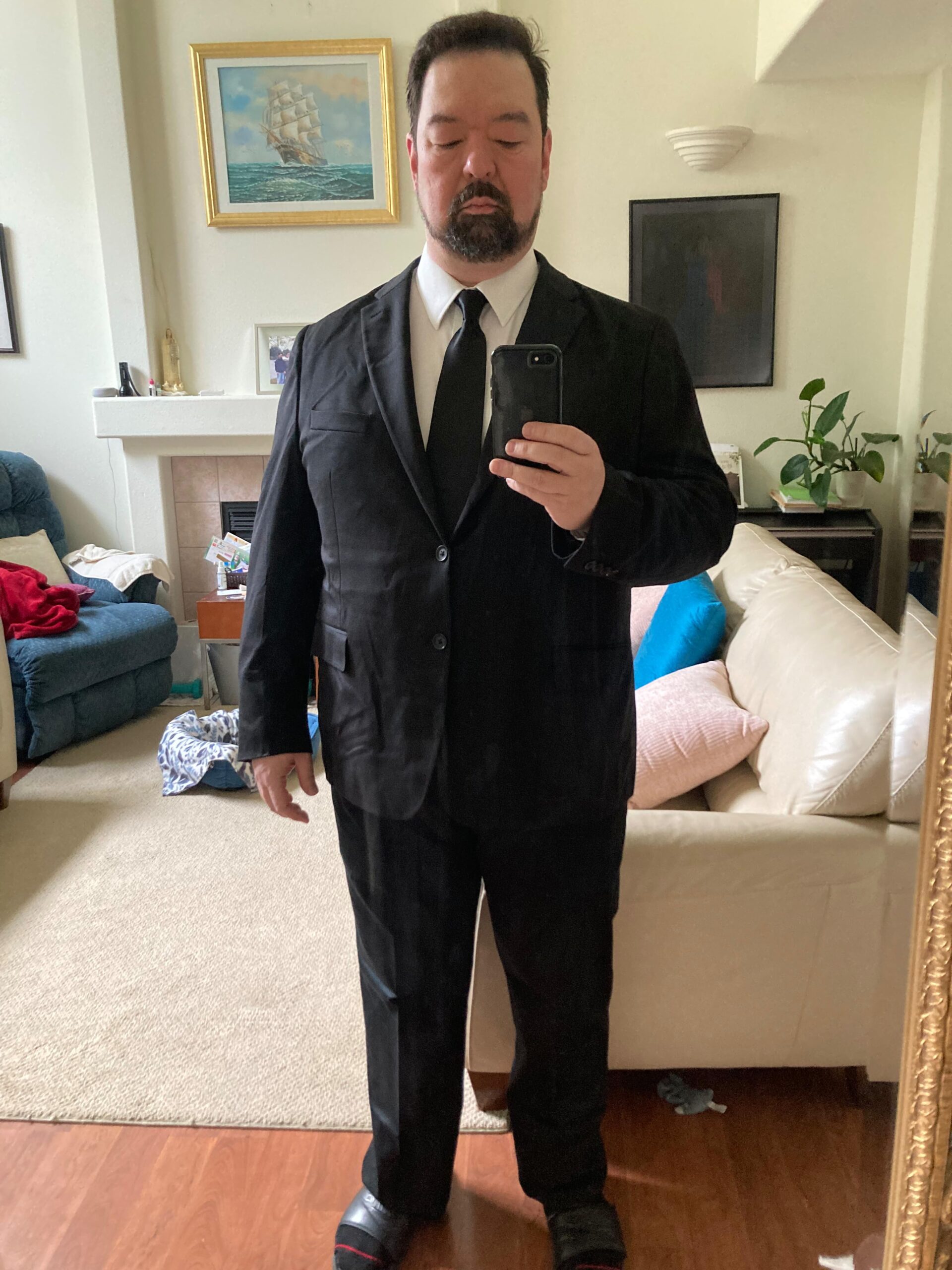 Haggar Men's Premium No Iron Khaki Classic Fit Flat Front Casual Pant (Regular and Big & Tall Sizes) - Customer Photo 1