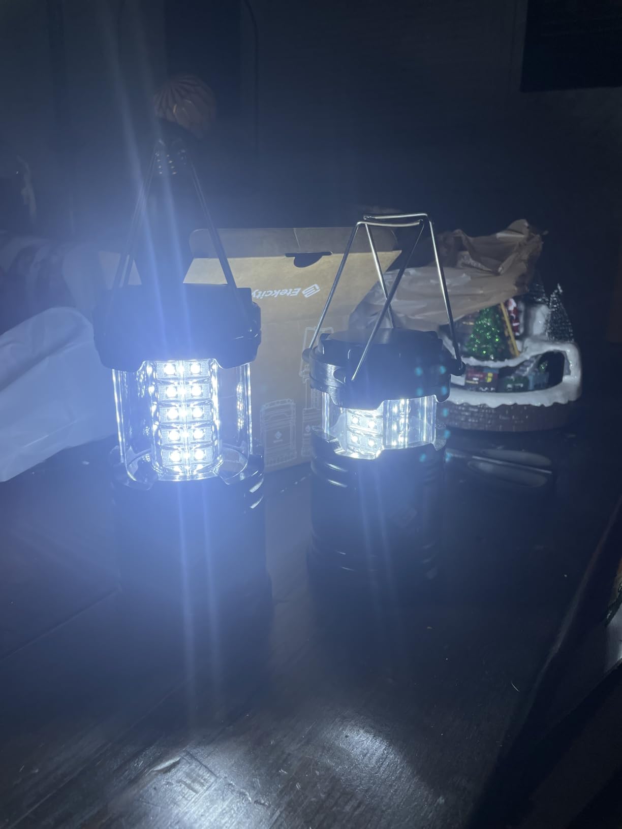 Etekcity Lantern Camping Essentials Lights, Led Flashlight for Power Outages, Survival Gear and Supplies for Emergency, Hurricane Preparedness Items , Battery Operated Lamp, 2 Pack, Black - Customer Photo 1