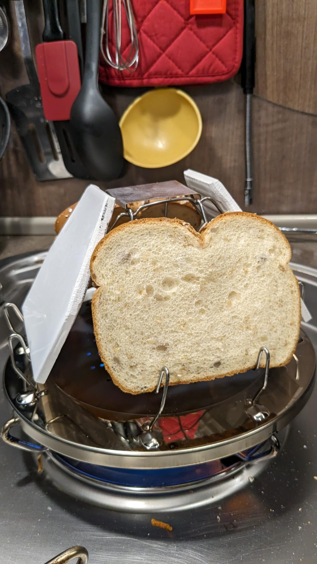 Camping Toaster for Gas Stove – 4-Slice Stainless Steel Stovetop Bread Toast Rack for Outdoor Cooking, Hiking, BBQ, and Picnics – Compact and Portable Camp Stove Toaster - Customer Photo 1