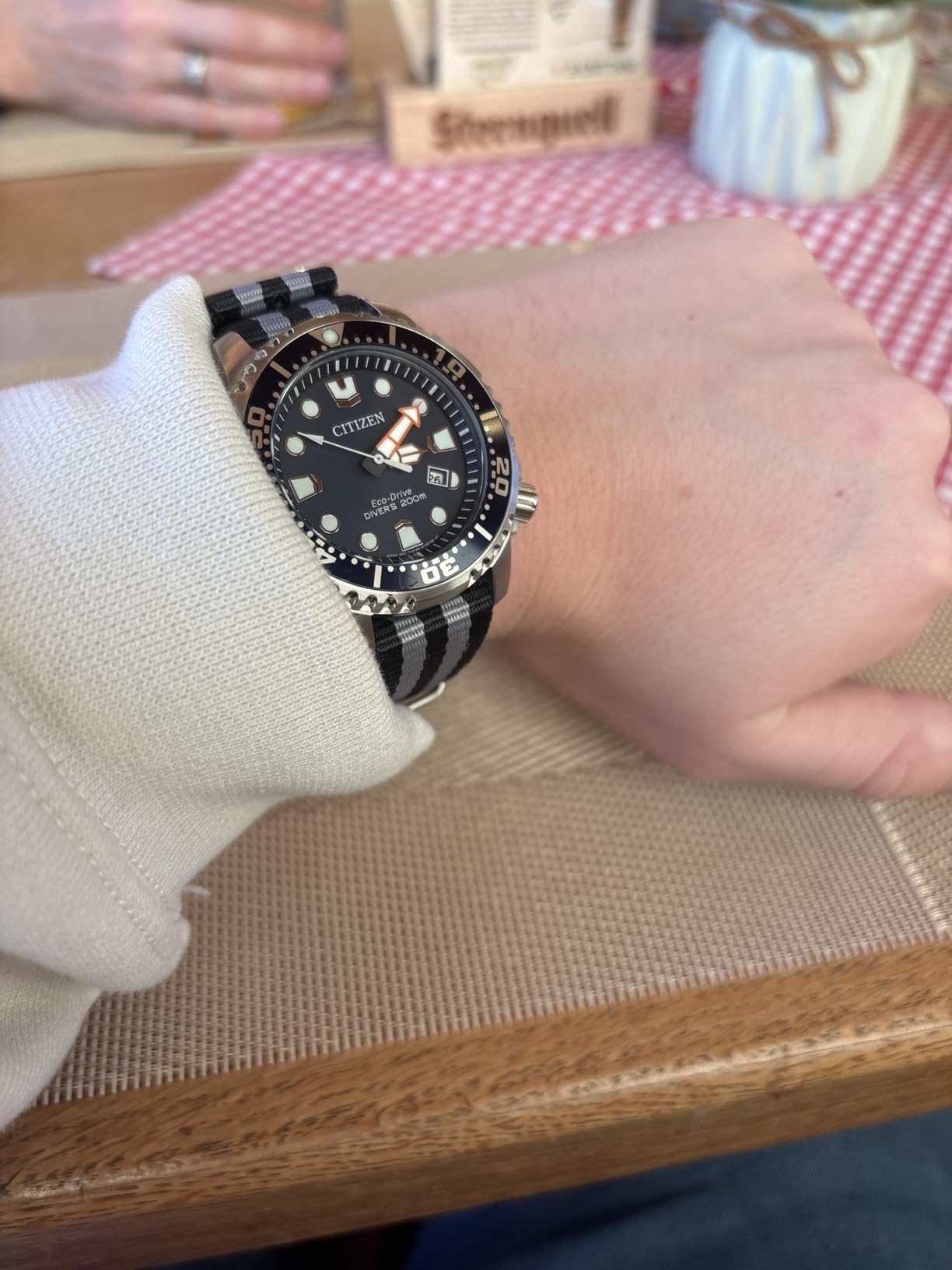 Citizen Promaster Dive Eco-Drive Watch, 3-Hand Date, ISO Certified, Luminous Hands and Markers, Rotating Bezel - Customer Photo 1