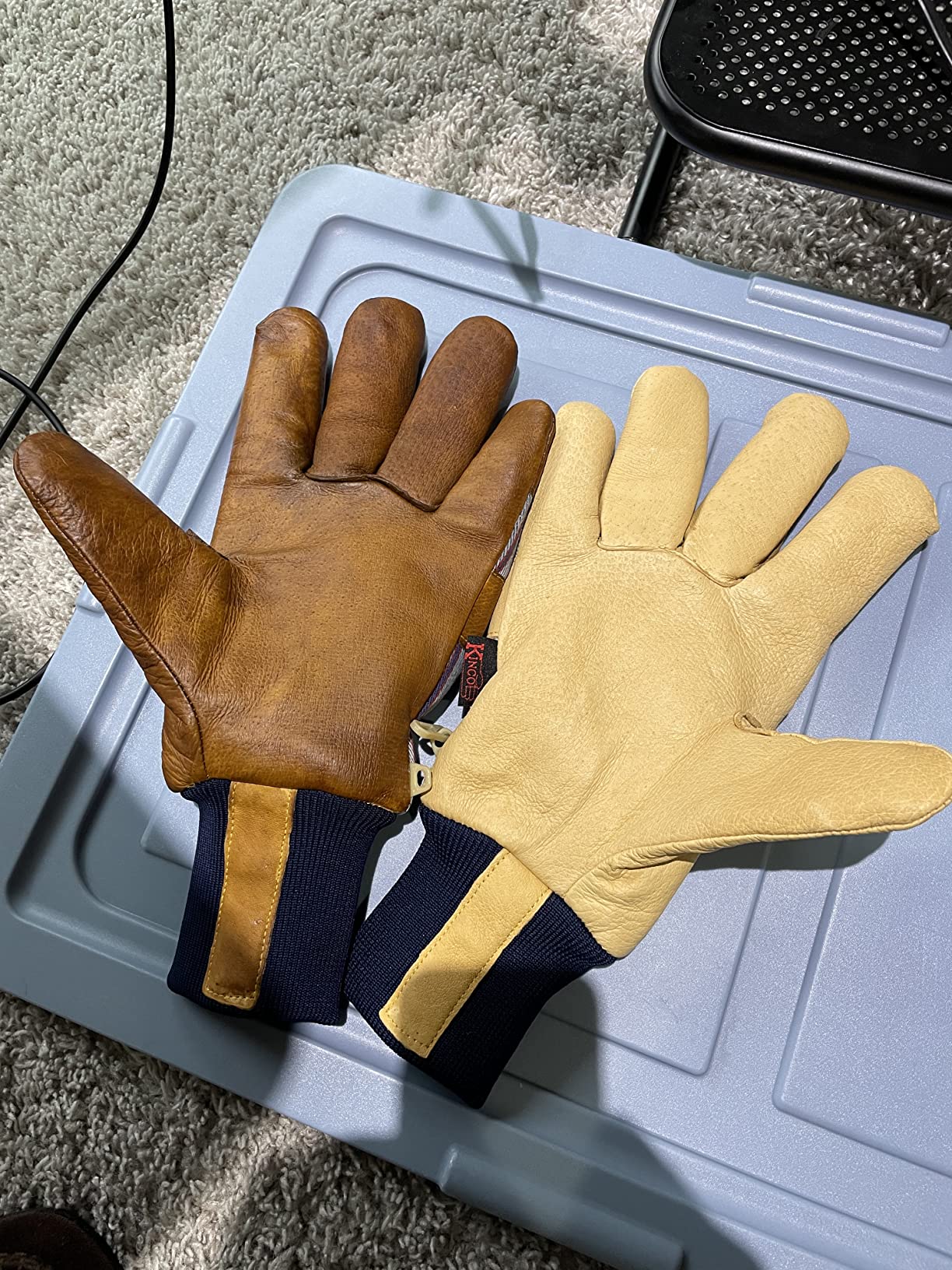 Kinco, 1927KW-L, Lined Premium Grain Pigskin Palm with Knit Wrist, Large - Customer Photo 2