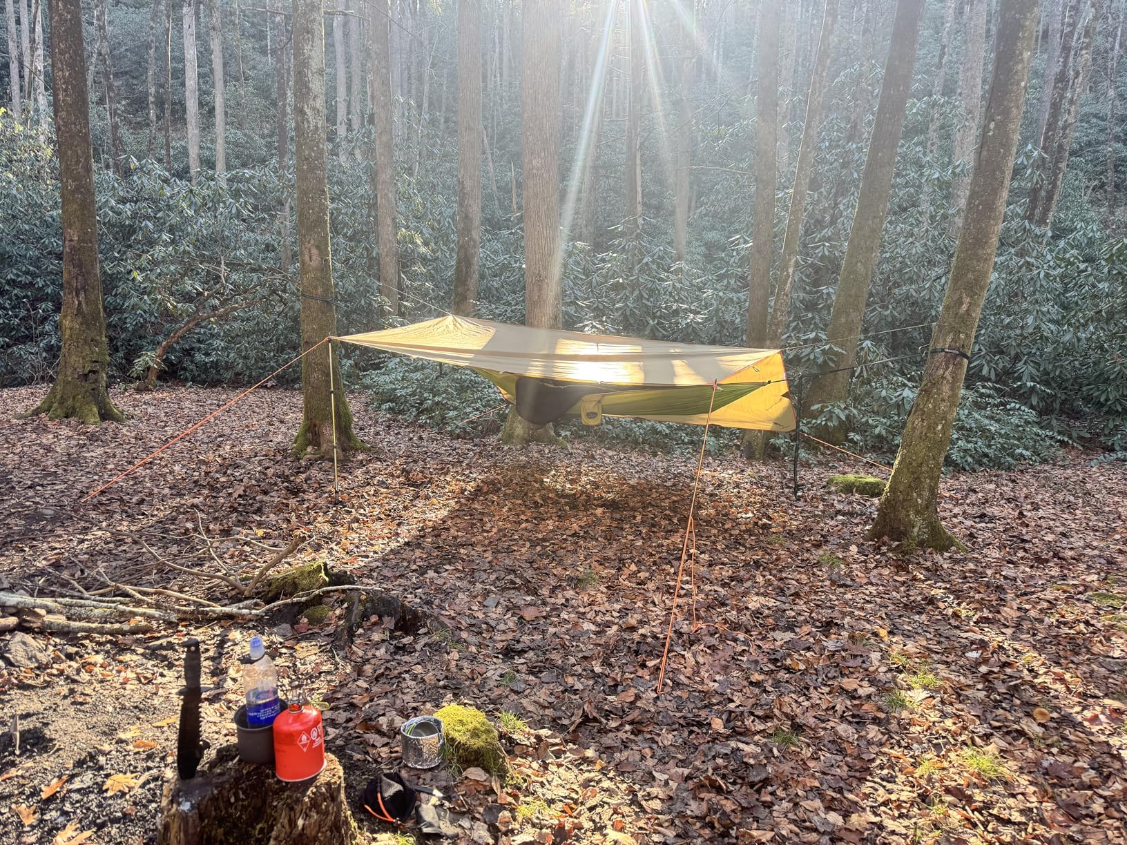 FREE SOLDIER Waterproof Portable Tarp Multifunctional Outdoor Camping Traveling Awning Backpacking Tarp Shelter Rain (Brown 10x10.5ft) - Customer Photo 1