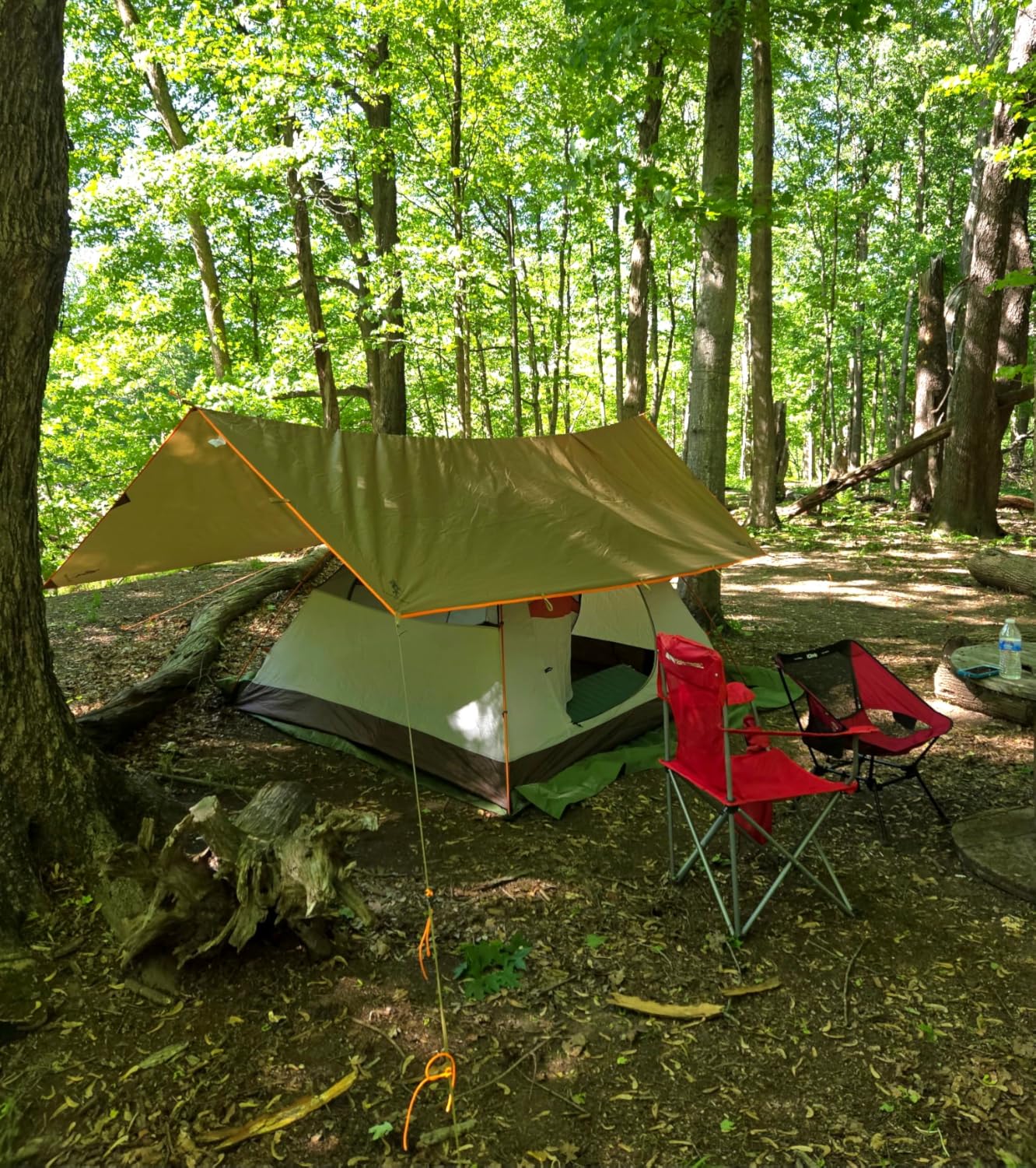 FREE SOLDIER Waterproof Portable Tarp Multifunctional Outdoor Camping Traveling Awning Backpacking Tarp Shelter Rain (Brown 10x10.5ft) - Customer Photo 2