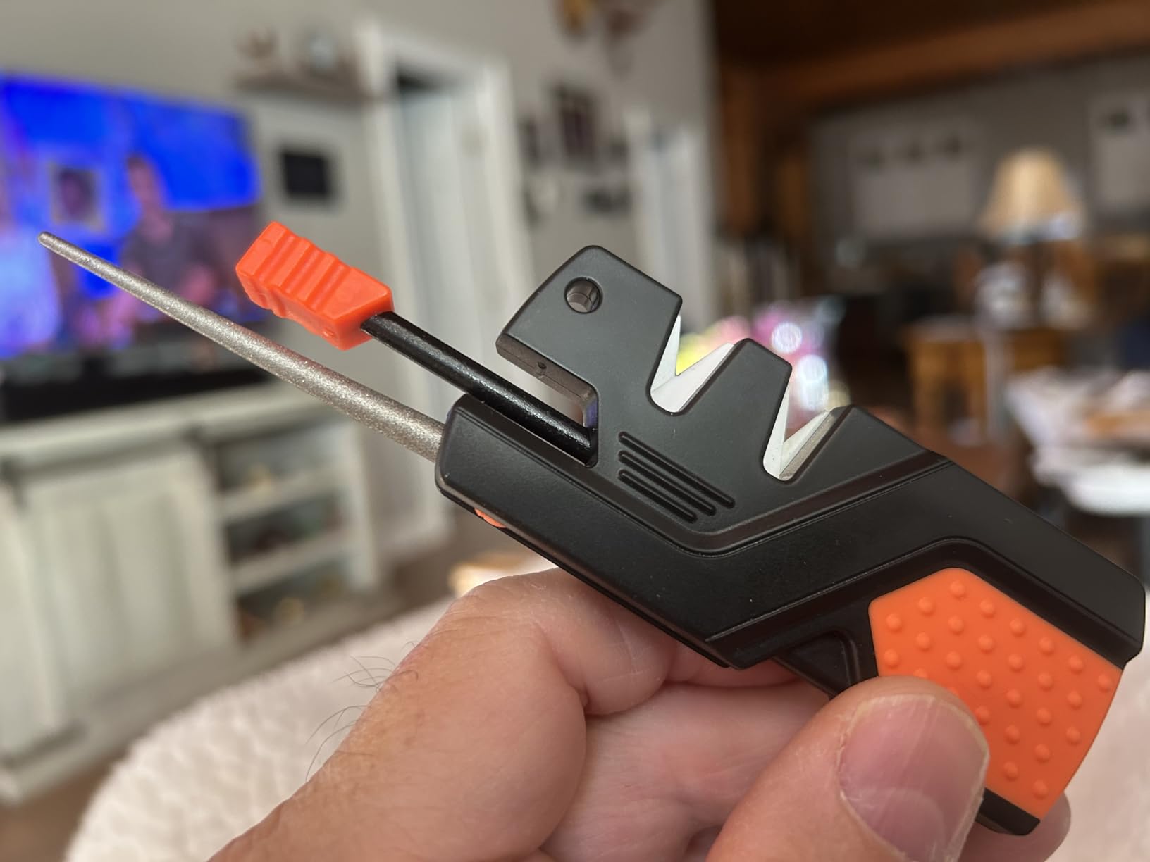 SHARPAL 101N 6-in-1 Pocket Knife Sharpener & Survival Tool – Diamond Sharpening Rod, Fire Starter Ferro Rod, Whistle – Sharpens Straight & Serrated Blades - Customer Photo 2