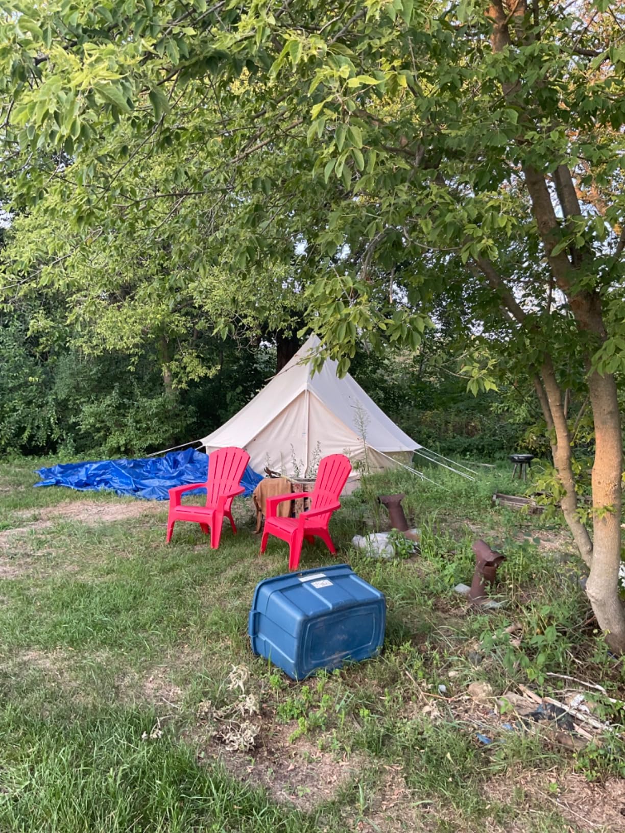 DANCHEL OUTDOOR B5PRO 4 Season Canvas Tent with Stove Jack Camping, Waterproof Bell Tent with AC Port Yurt All Year Living, Luxury Glamping for 4/6/8 Person Hunting Party, 13ft/16.4ft/20ft Customer Review DANCHEL OUTDOOR B5PRO 4 Season Canvas Tent with Stove Jack Camping, Waterproof Bell Tent with AC Port Yurt All Year Living, Luxury Glamping for 4/6/8 Person Hunting Party, 13ft/16.4ft/20ft - Customer Photo 3