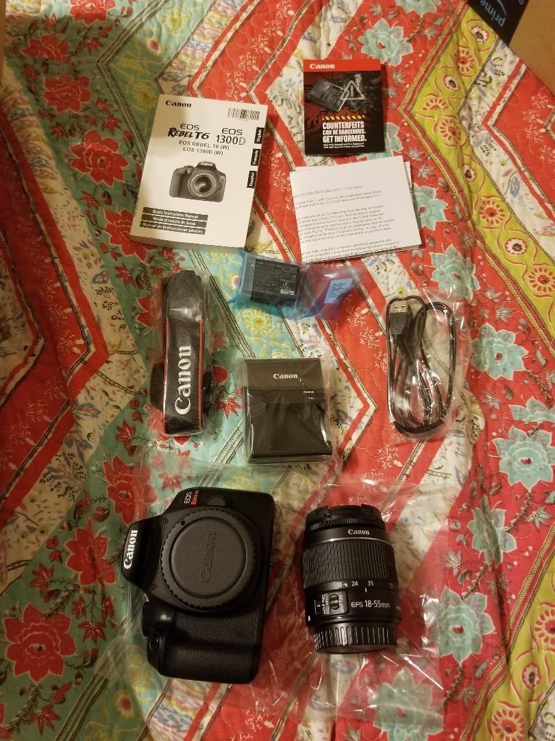 Canon EOS Rebel T6 Digital SLR Camera Kit with EF-S 18-55mm f/3.5-5.6 IS II Lens, Built-in WiFi and NFC - Black (Renewed) customer photo 1