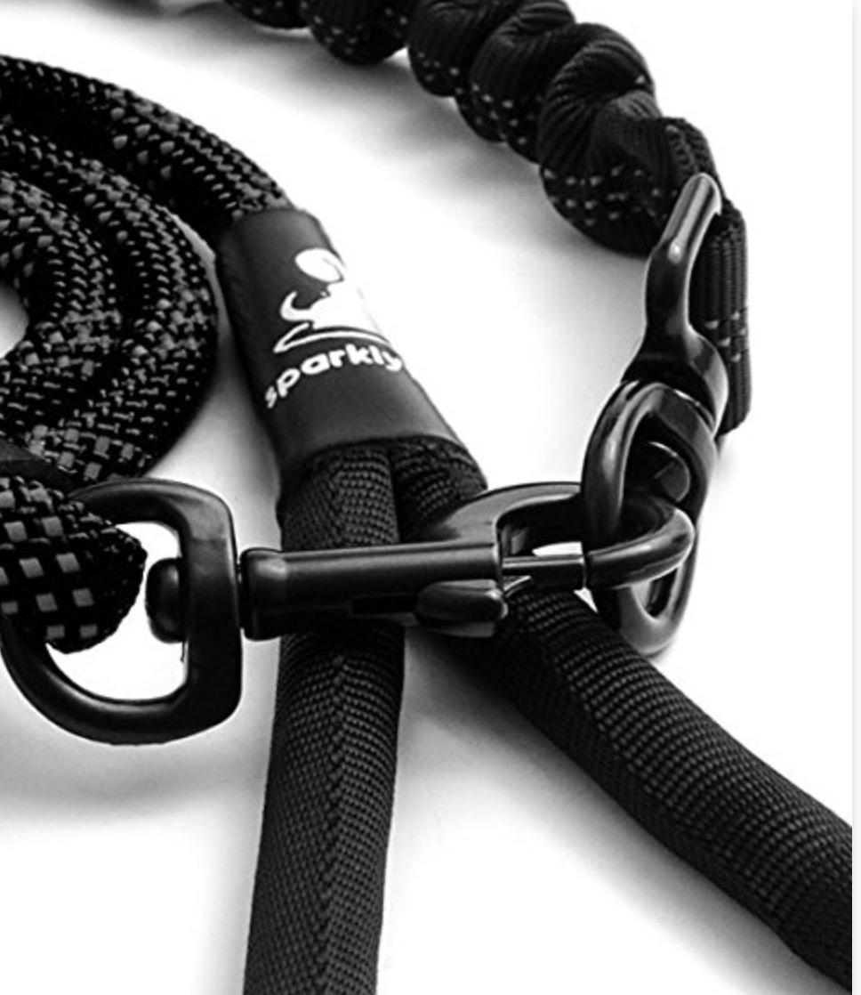 SparklyPets - Heavy Duty Bungee Rope Leash for Large and Medium Dogs - No Pull, Shock Absorber Long Dog Training Lead - No Slip Reflective Line for Outside (5.5 Ft Bungee Leash) - Customer Photo 2