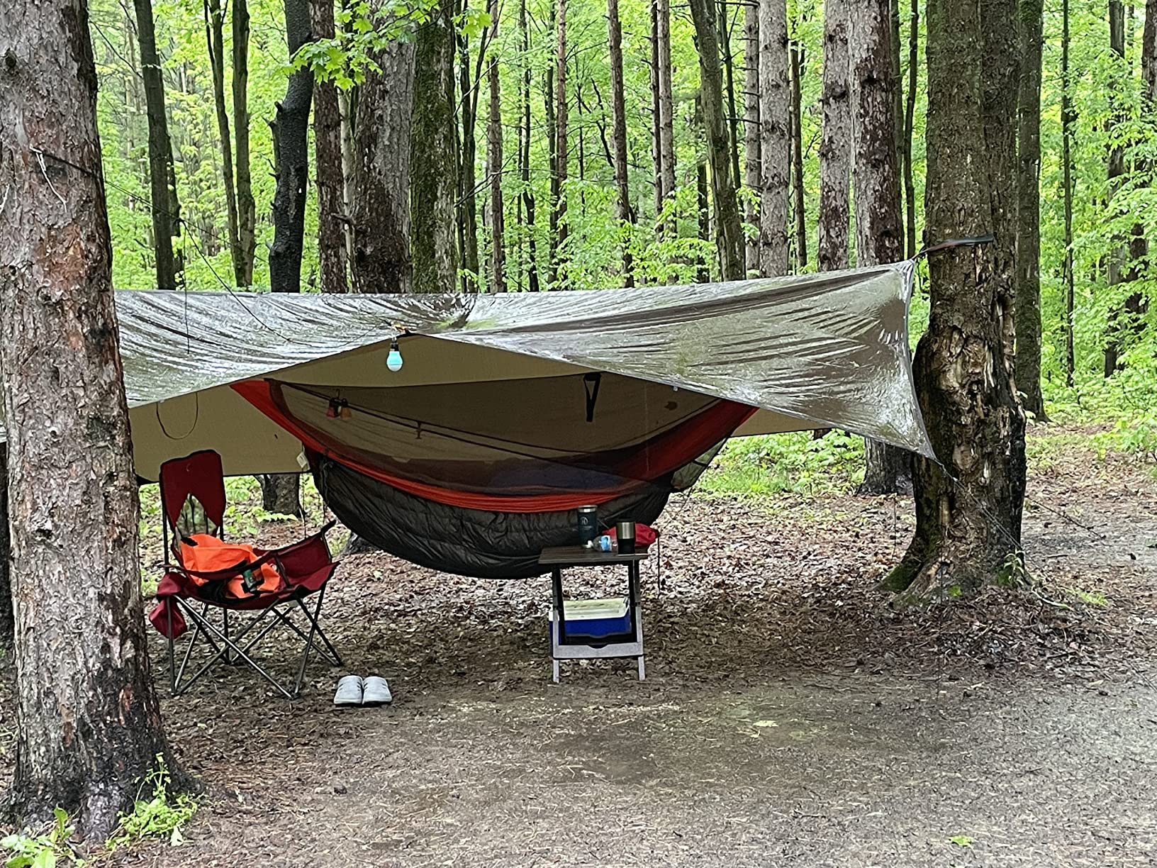 Bulwark Camping Tarp, 100% Waterproof Bushcraft Shelter, Lightweight Hammock Rain Fly Portable Anti UV Large 12.8ft x 9.5ft Customer Review Bulwark Camping Tarp, 100% Waterproof Bushcraft Shelter, Lightweight Hammock Rain Fly Portable Anti UV Large 12.8ft x 9.5ft - Customer Photo 2