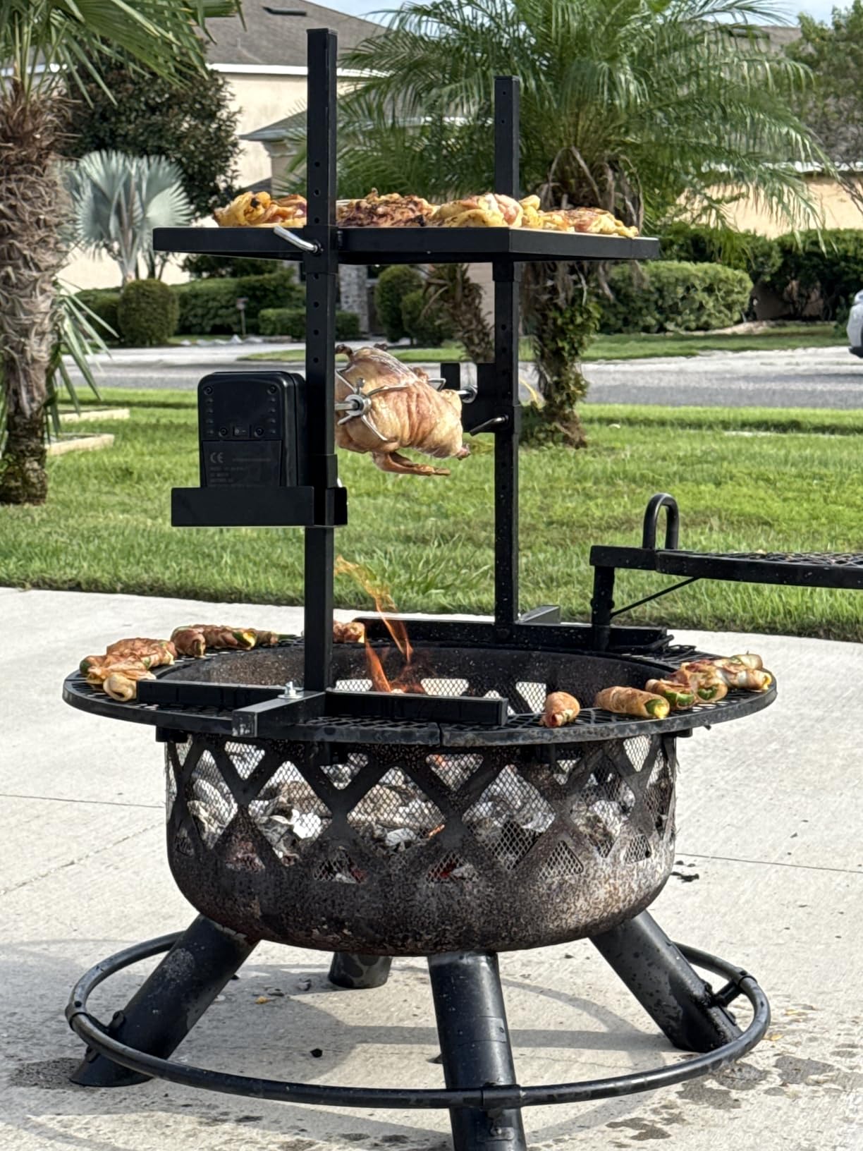 Onlyfire Adjustable Outdoor Camping Rotisserie Grill System and Spit Kit with Portable DC 3V Motor and 29 Inch Hexagon Spit Rod - Customer Photo 1