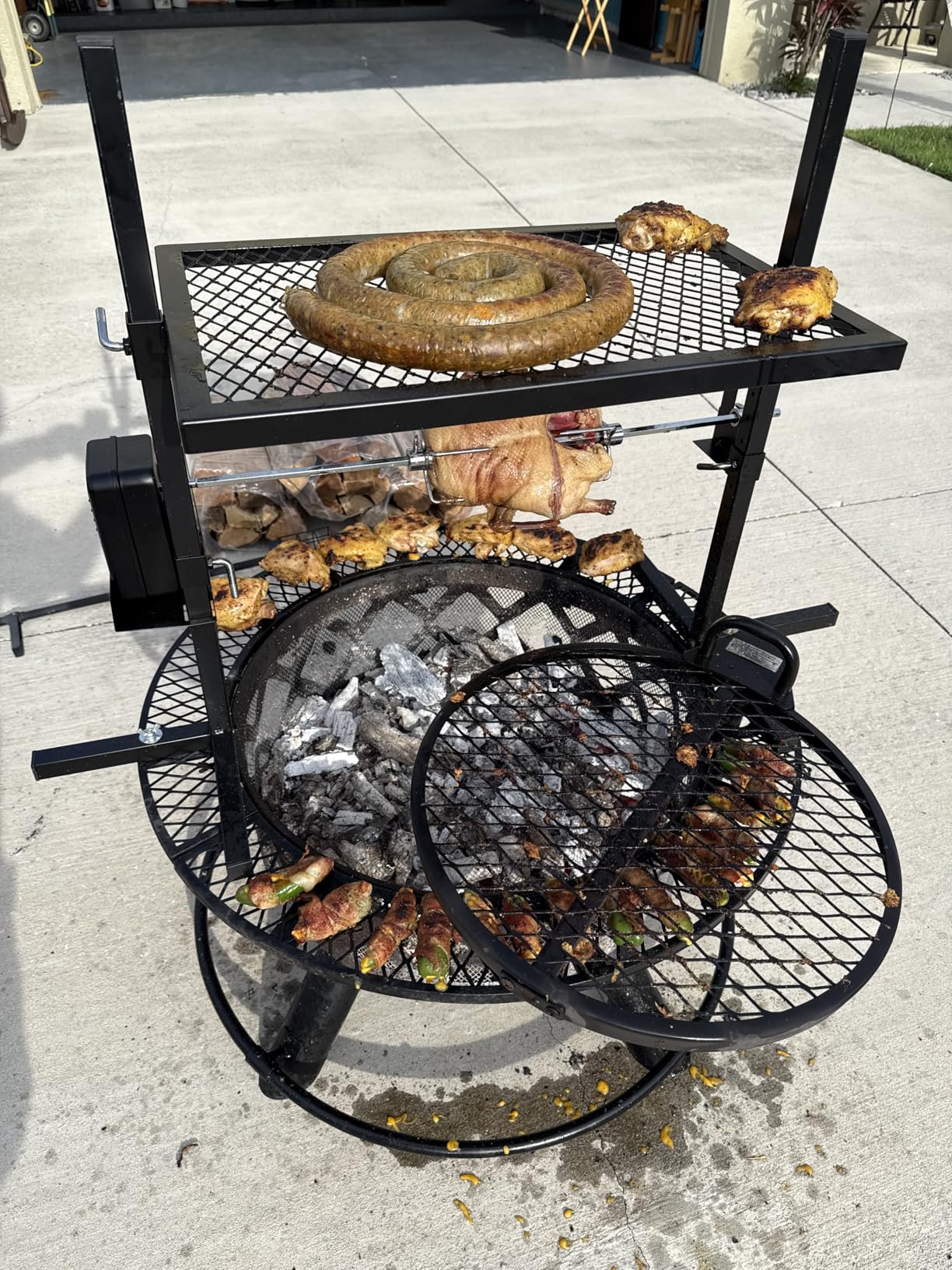 Onlyfire Adjustable Outdoor Camping Rotisserie Grill System and Spit Kit with Portable DC 3V Motor and 29 Inch Hexagon Spit Rod - Customer Photo 2