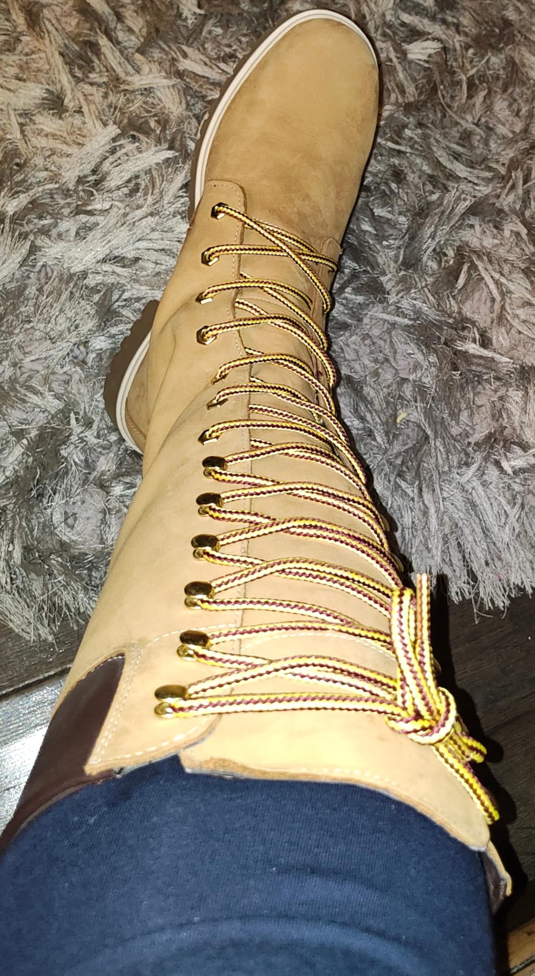 Miscly Round Boot Laces [1 Pair] Heavy Duty and Durable Shoelaces for Boots, Work Boots & Hiking Shoes - Customer Photo 1
