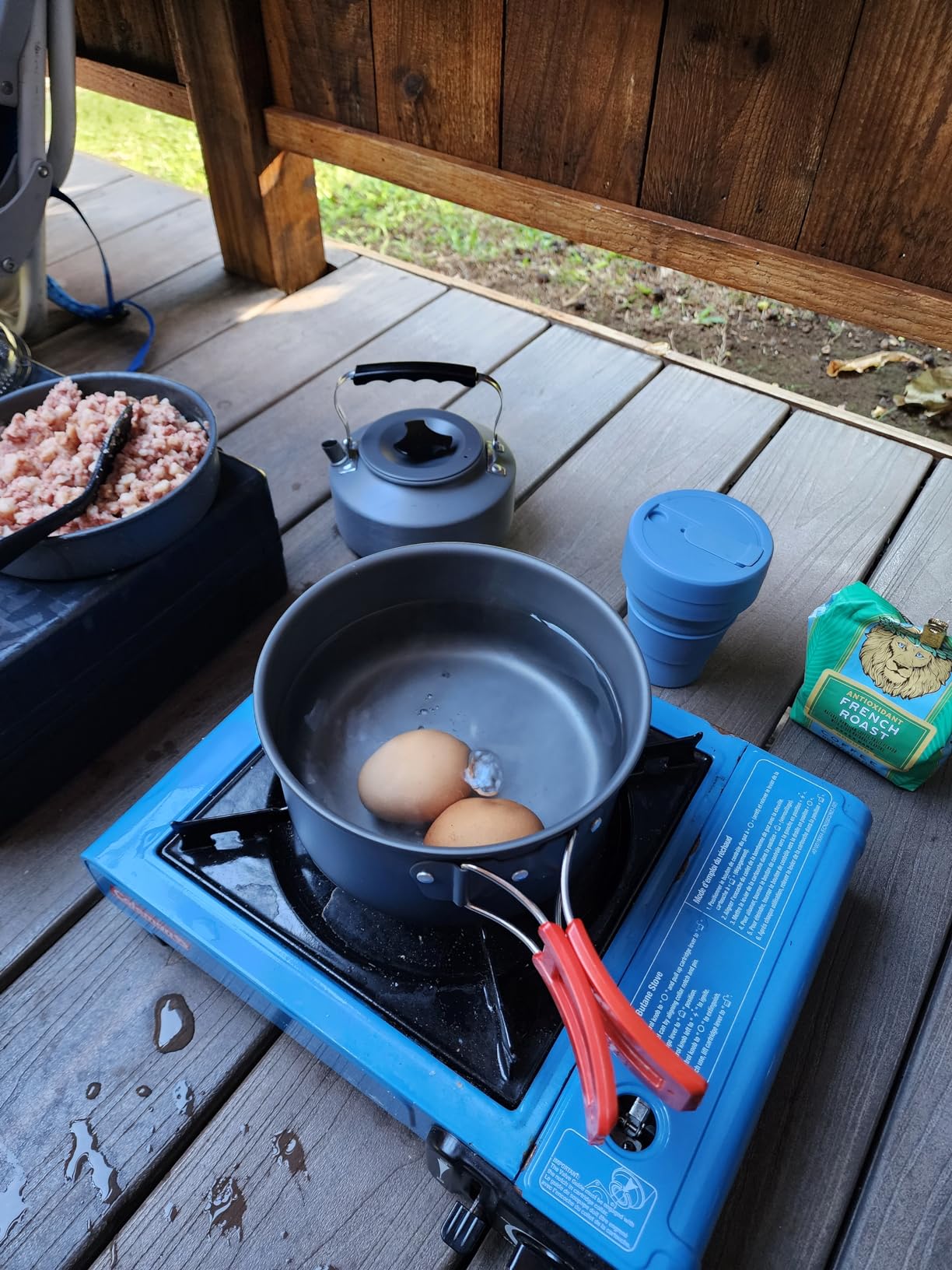 Bulin 24/13/11/8/4 PCS Camping Cookware Mess Kit Lightweight Backpacking Cooking Set Outdoor Cook Gear for Family Hiking, Picnic(Kettle, Pot, Frying Pan, Bowls, Plates, Spoon) - Customer Photo 1