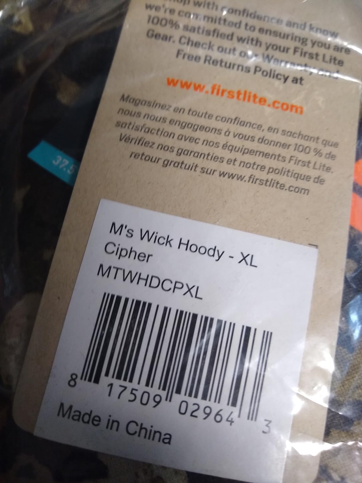 First Lite Men's Wick Hoody - Merino Wool Ultralight Camo Hunting Base Layer - Customer Photo 1